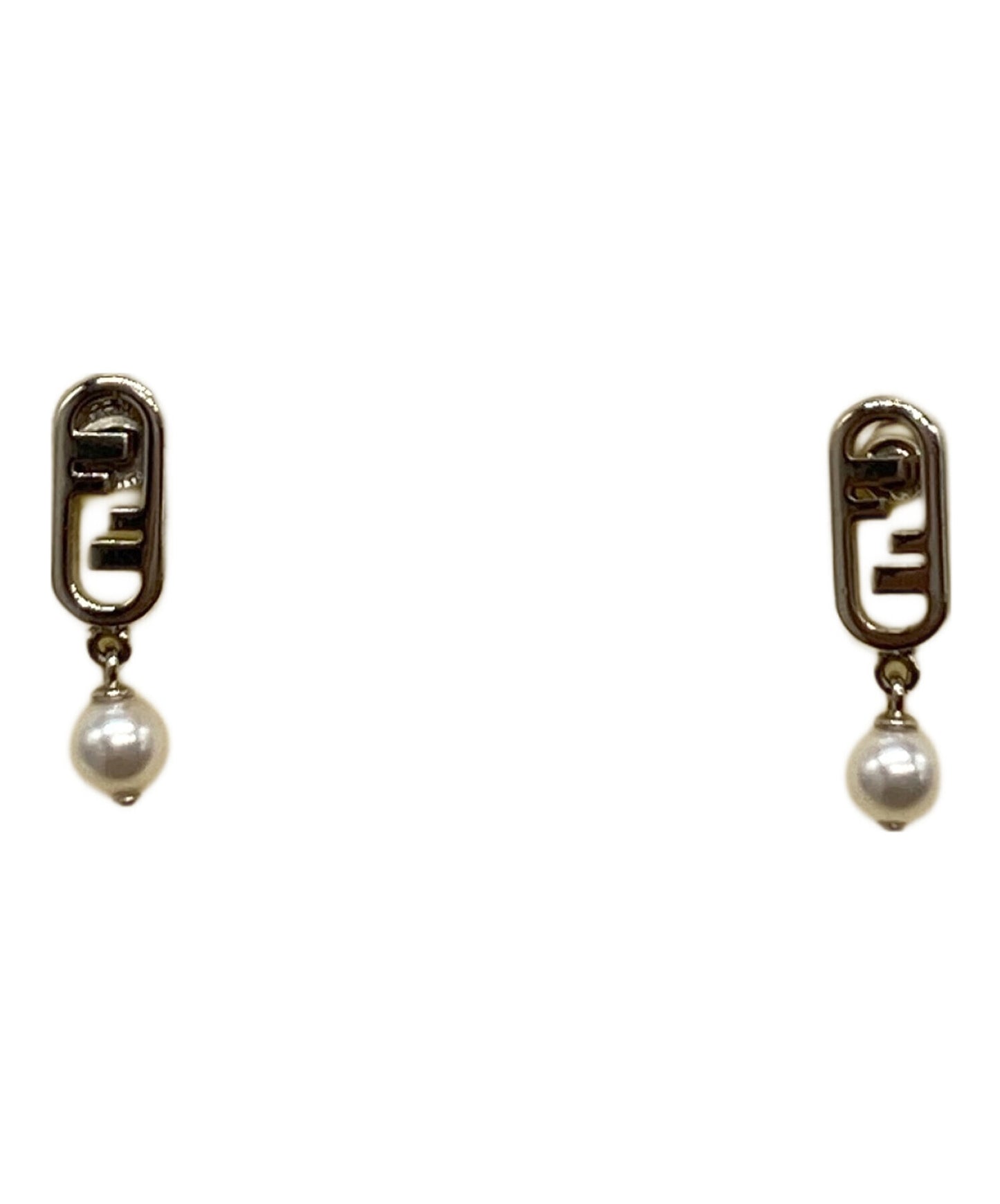 [Pre-owned] FENDI Orlock Pearl Earrings 1A2522
