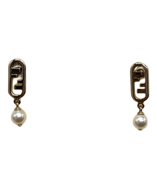 [Pre-owned] FENDI Orlock Pearl Earrings 1A2522