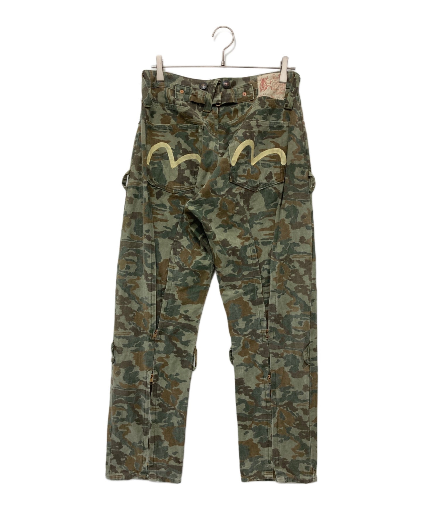 [Pre-owned] EVISU Seagull Paint Camouflage Pattern Pants 2536