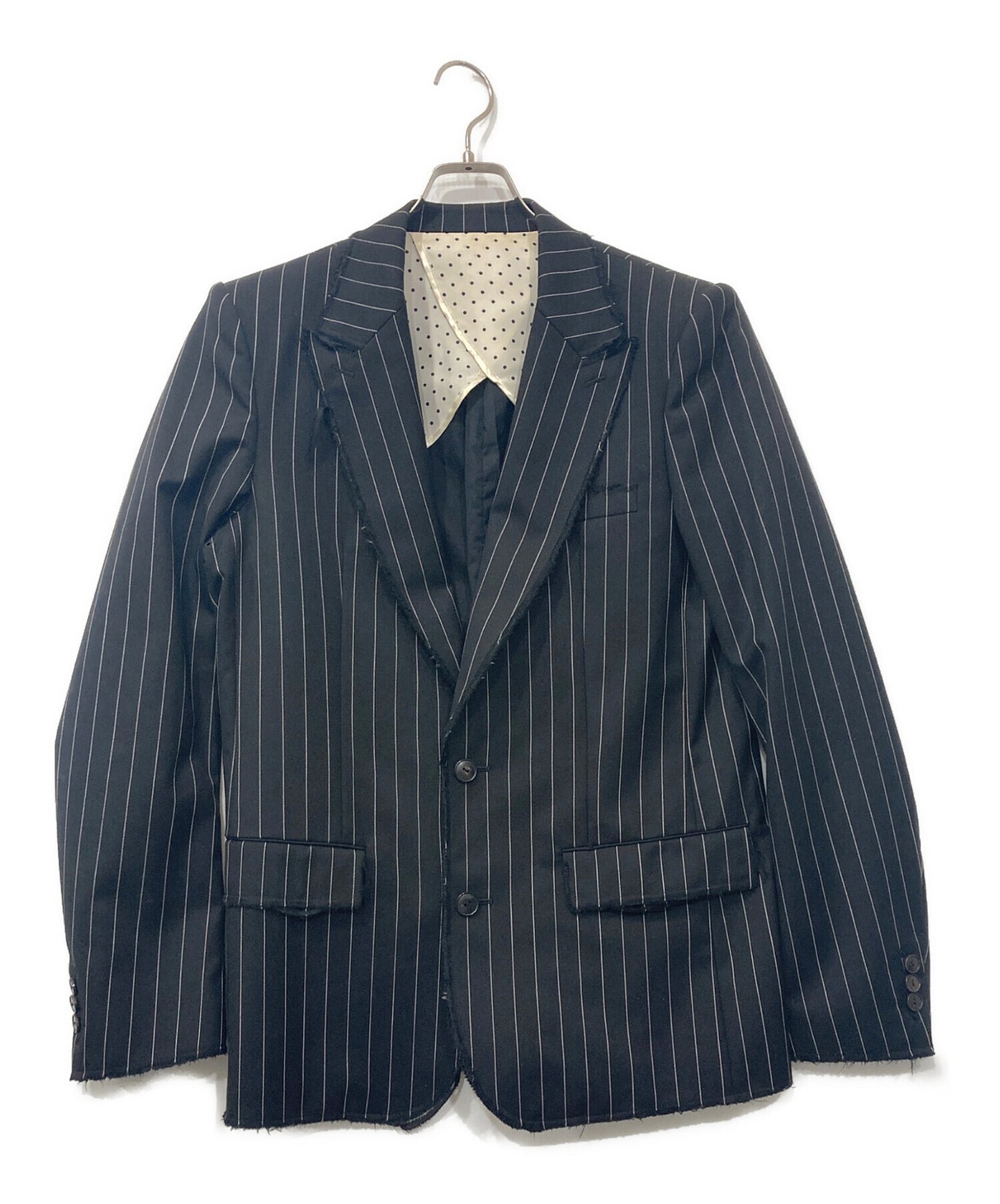 [Pre-owned] NUMBER (N)INE Frayed Finish Striped Tailored Jacket/2B Jacket