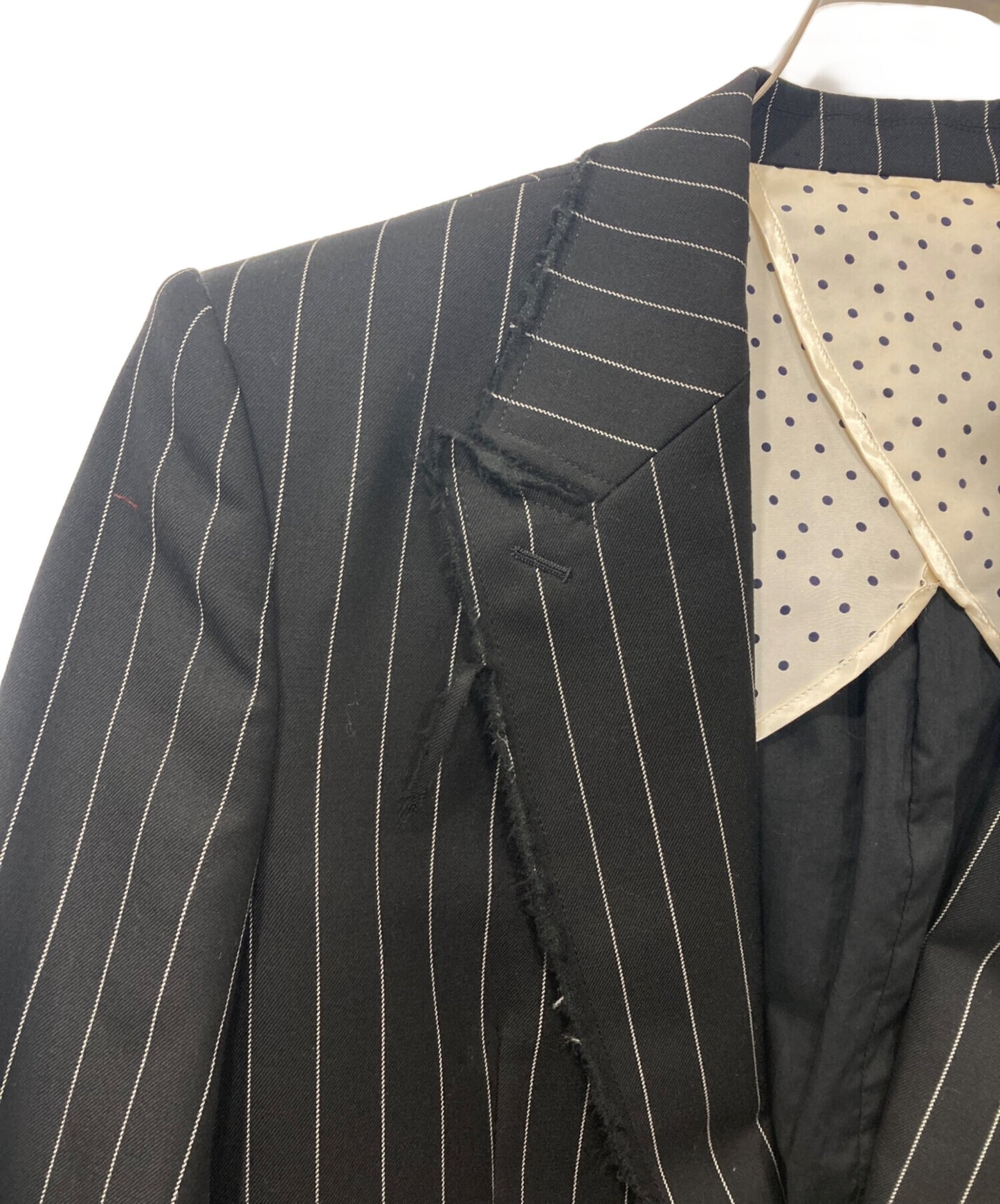 [Pre-owned] NUMBER (N)INE Frayed Finish Striped Tailored Jacket/2B Jacket