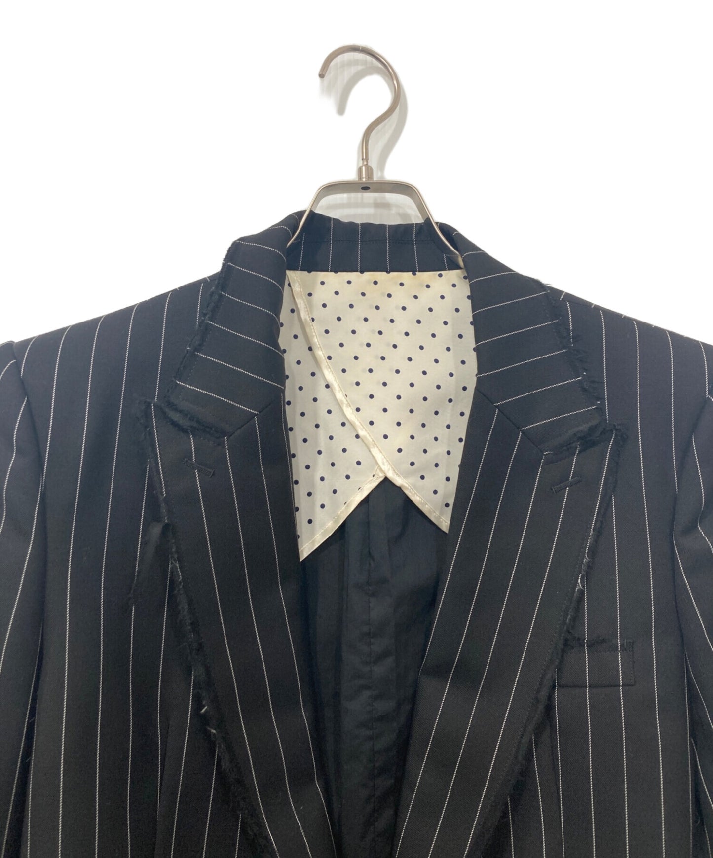 [Pre-owned] NUMBER (N)INE Frayed Finish Striped Tailored Jacket/2B Jacket