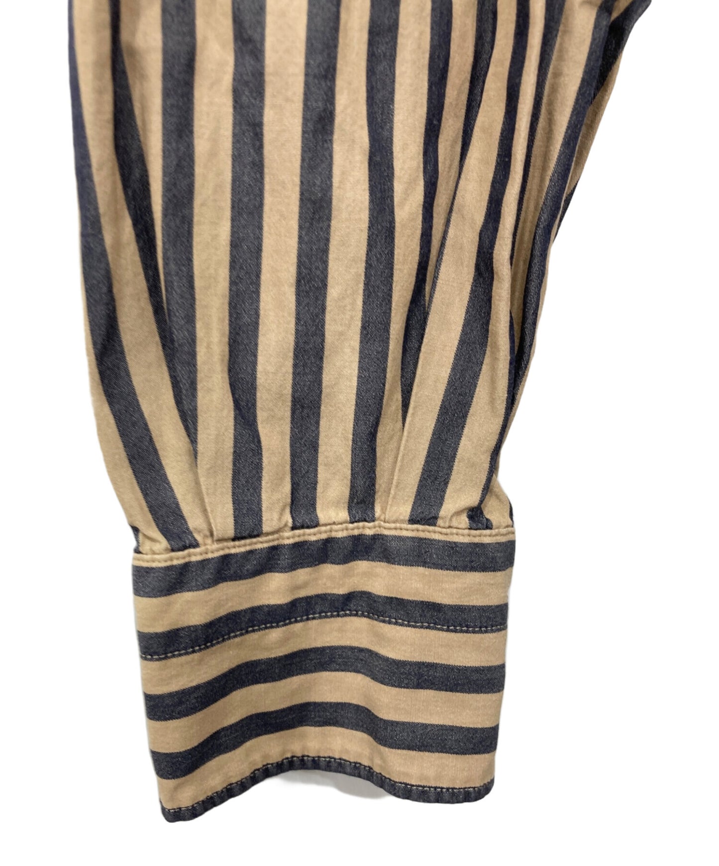 [Pre-owned] COMOLI Striped Band-Collar Shirt J03-02002