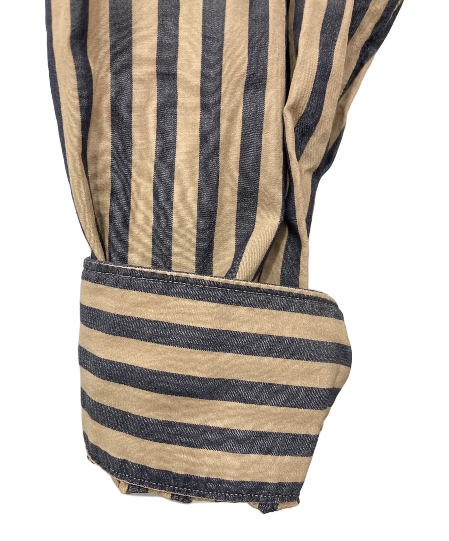 [Pre-owned] COMOLI Striped Band-Collar Shirt J03-02002