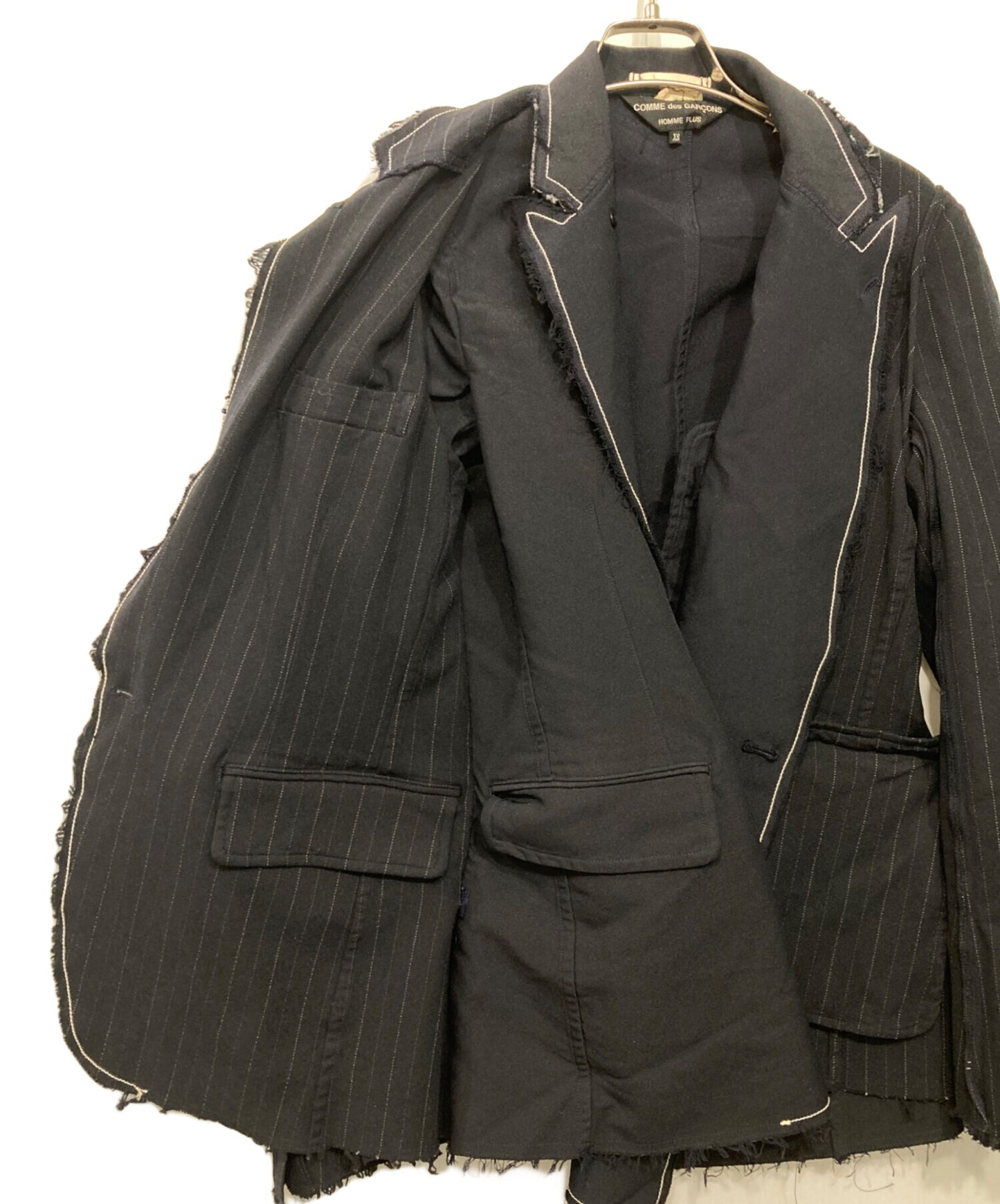 [Pre-owned] COMME des GARCONS HOMME PLUS Poly-crophillic striped layered jacket PS-J036 AD2016
