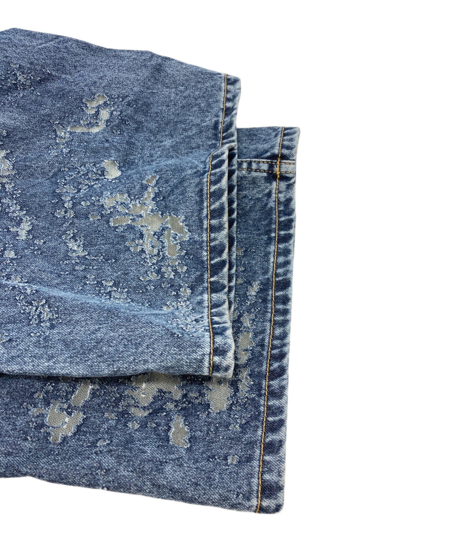 [Pre-owned] EVISU Seagull embroidered and lasered wide leg jeans 2EAHTW4JE4101WLDN