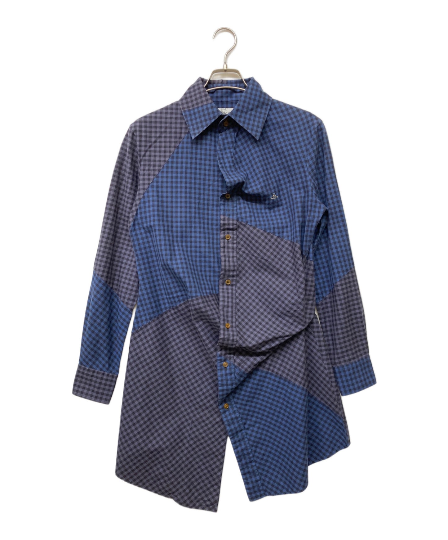 [Pre-owned] Vivienne Westwood man deformed long check shirt VM-WR-75398
