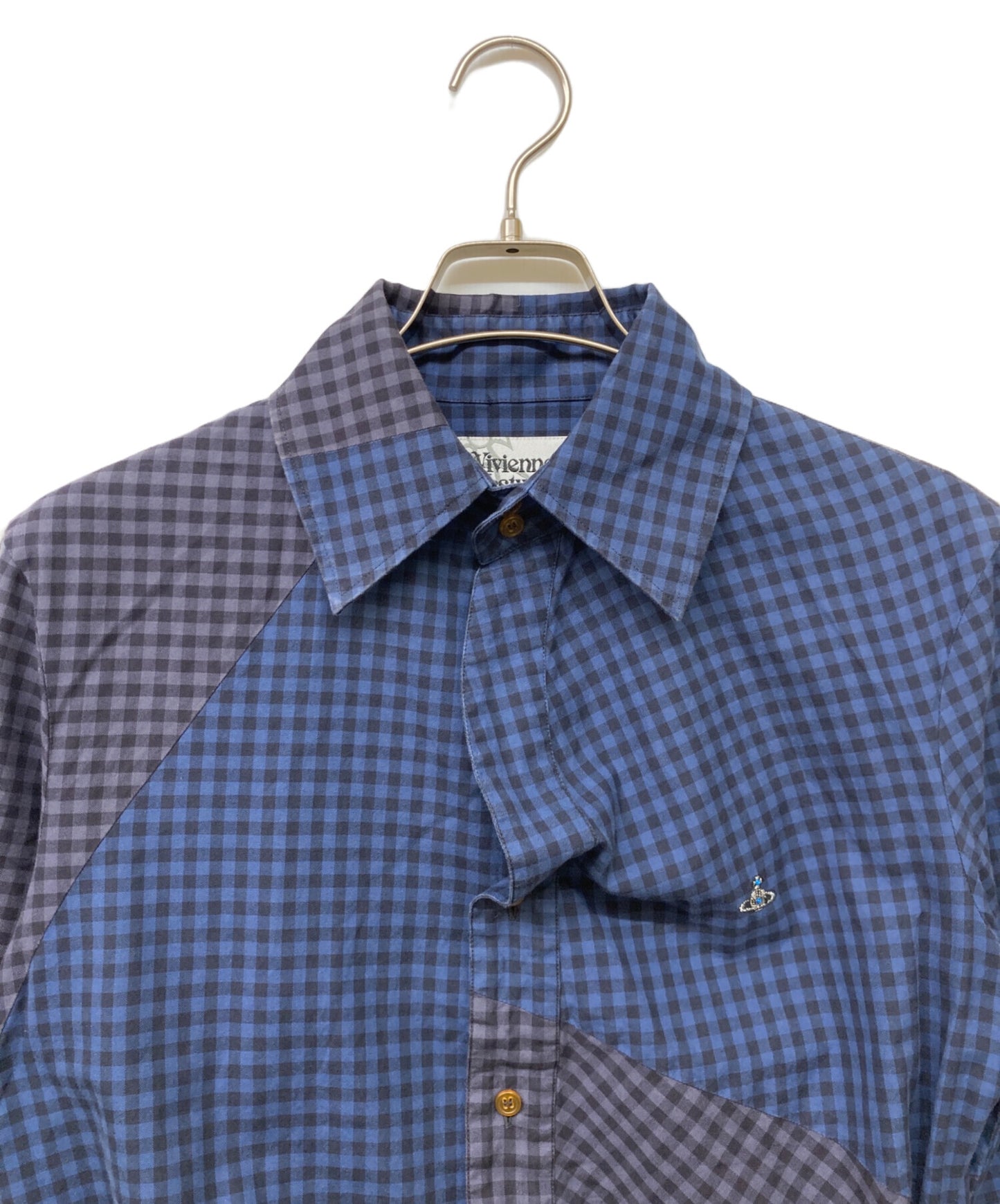 [Pre-owned] Vivienne Westwood man deformed long check shirt VM-WR-75398