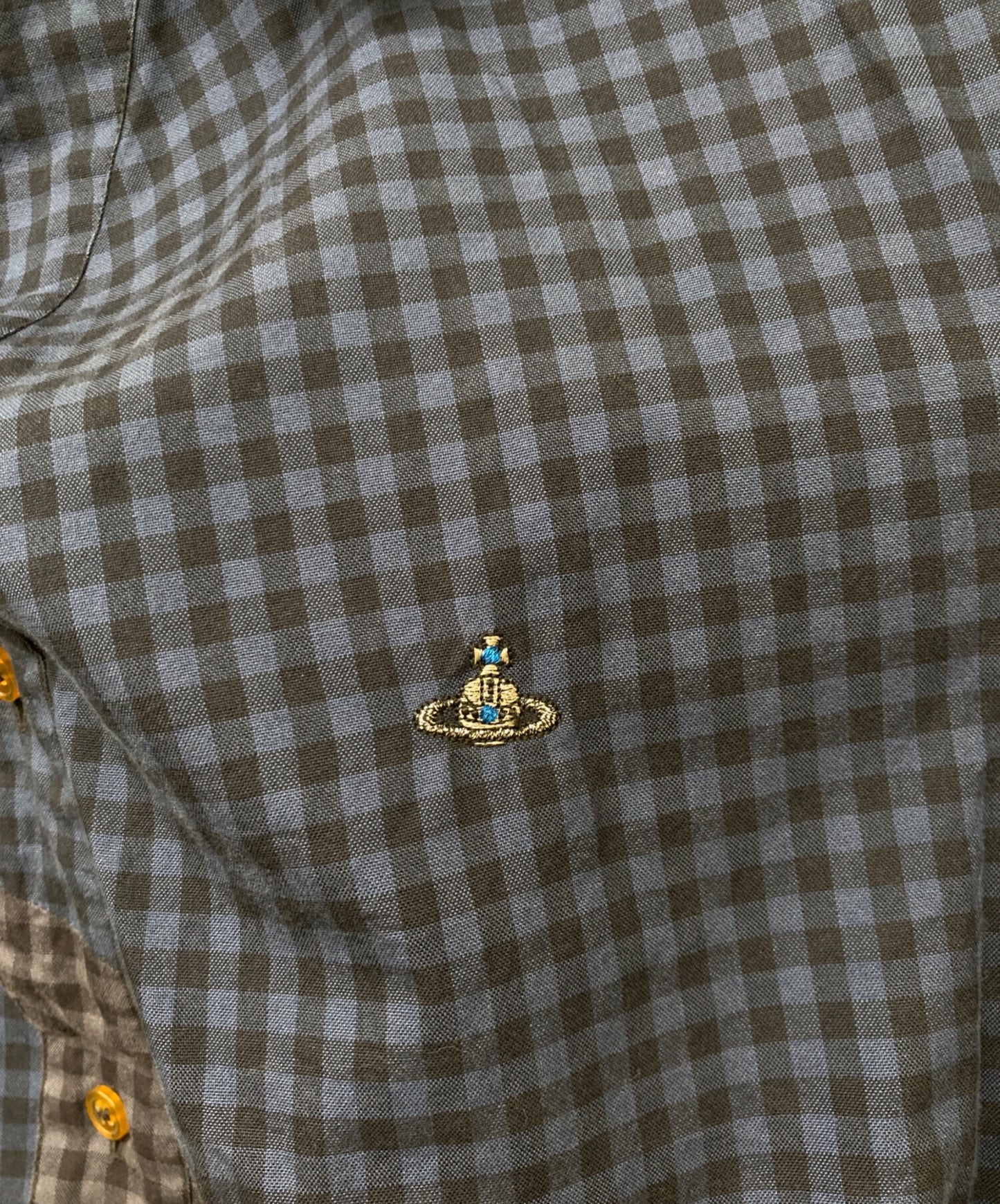 [Pre-owned] Vivienne Westwood man deformed long check shirt VM-WR-75398