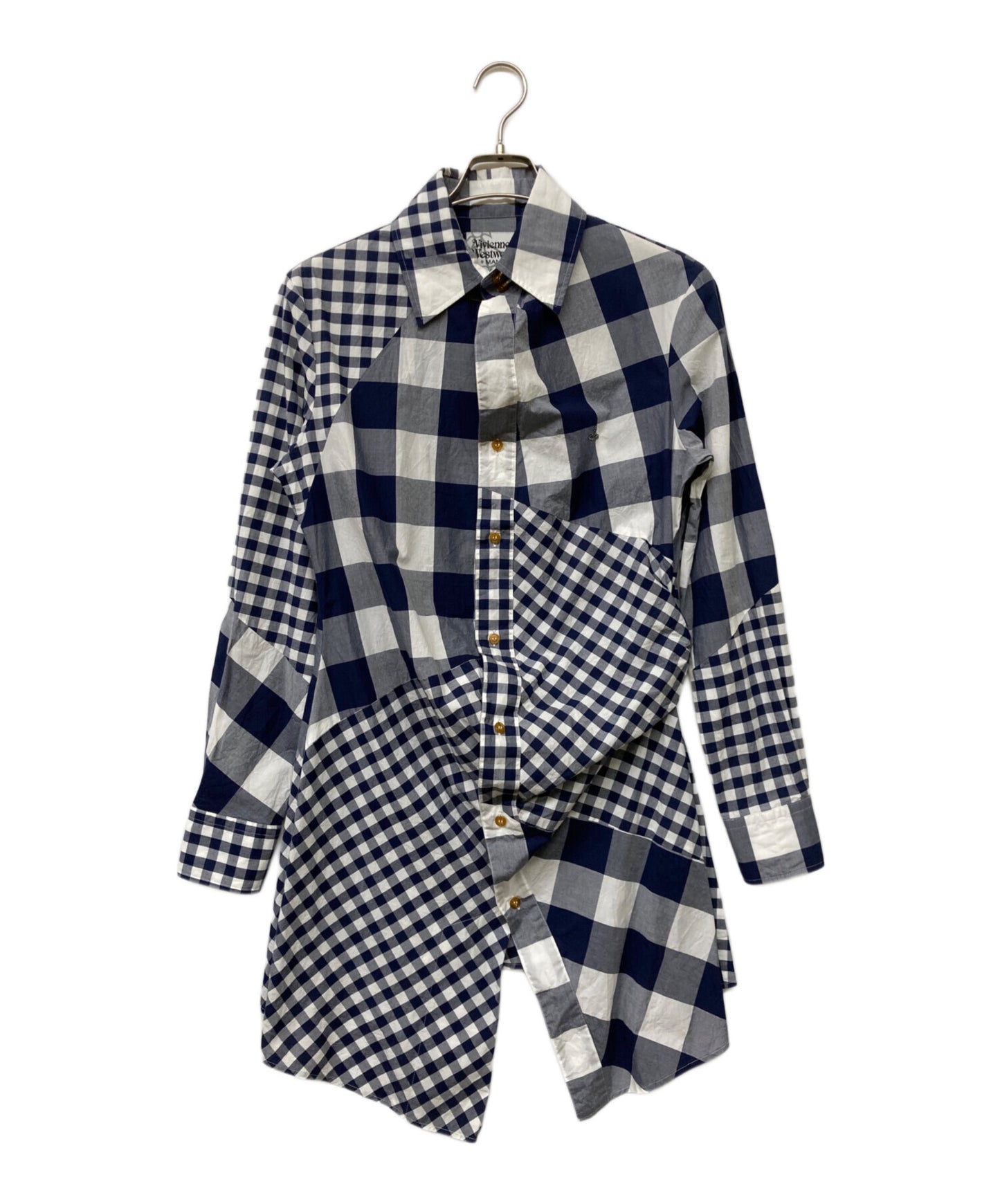 [Pre-owned] Vivienne Westwood man deformed long check shirt VW-WR-77369