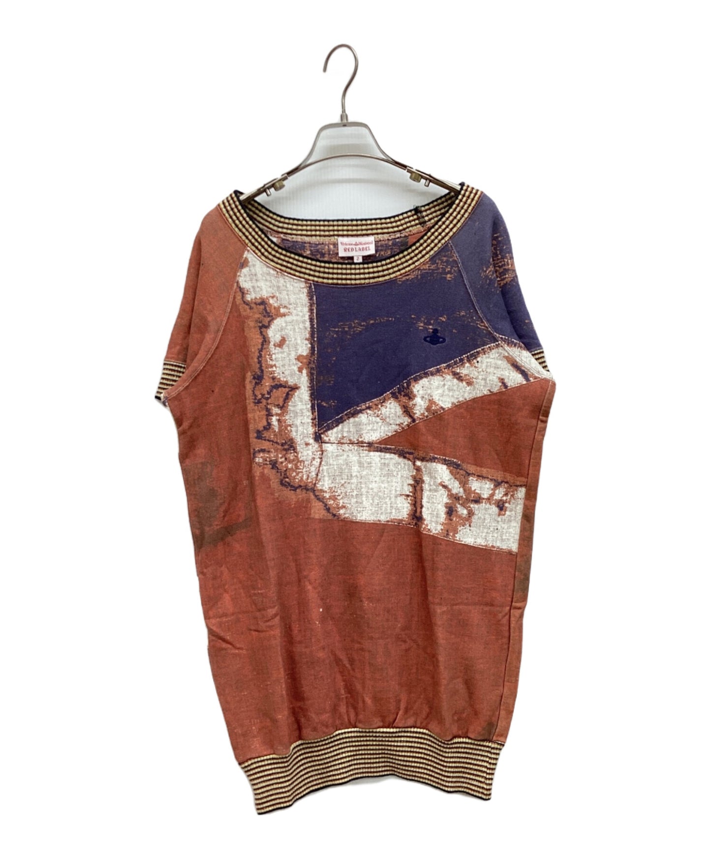 [Pre-owned] Vivienne Westwood RED LABEL Union Jack Ribbed Sweatshirt T-Shirt 16-01-541024