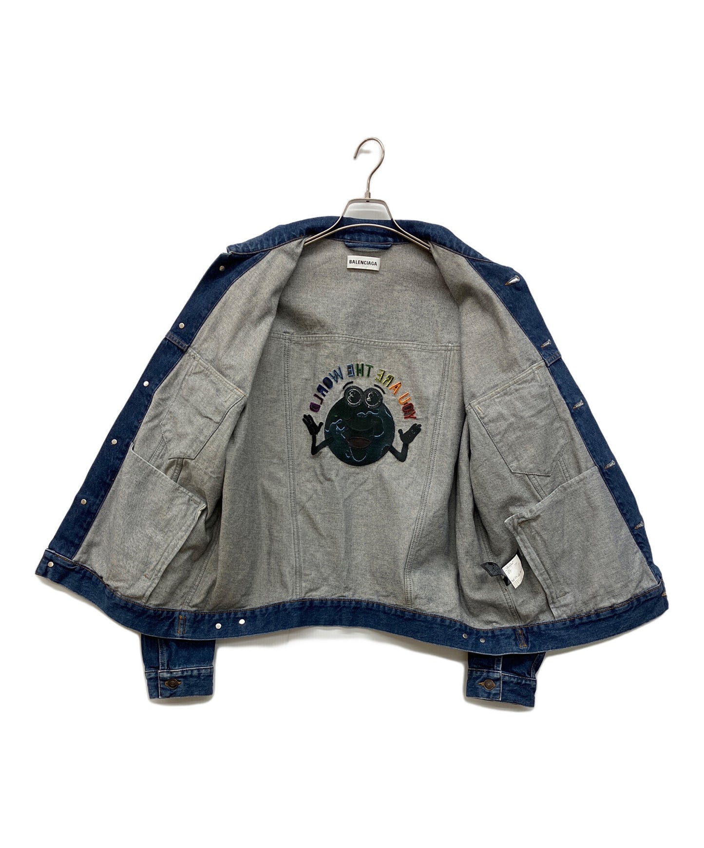 [Pre-owned] BALENCIAGA YOU ARE THE WORLD DENIM JACKET Denim Jacket 556729 TXE08
