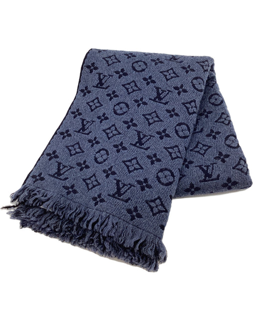 [Pre-owned] LOUIS VUITTON Echalp Monogram Classic Blue Marline Scarf Stole M78525
