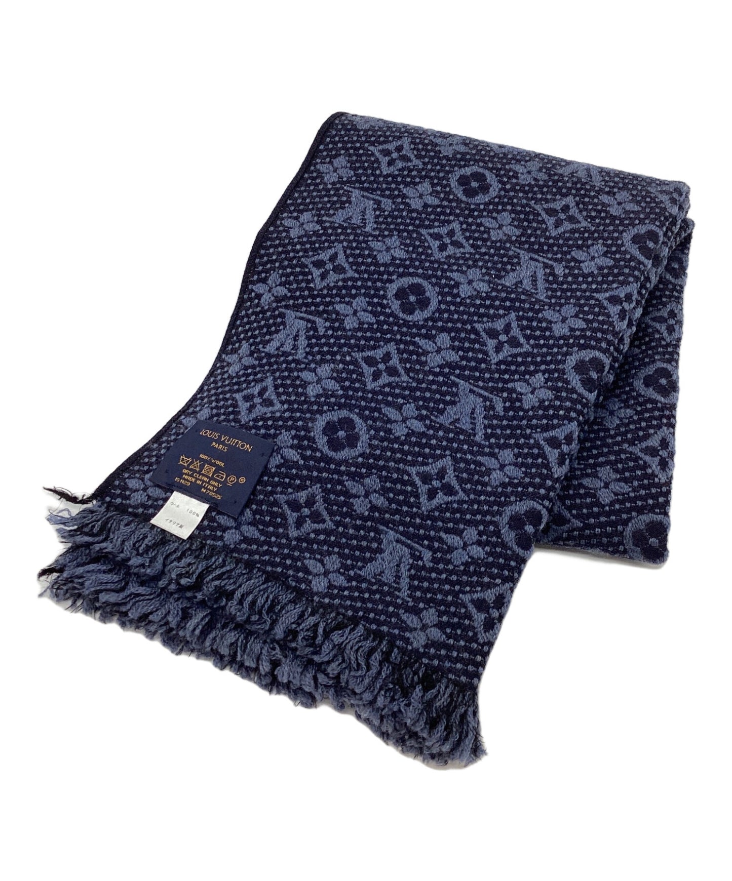 [Pre-owned] LOUIS VUITTON Echalp Monogram Classic Blue Marline Scarf Stole M78525