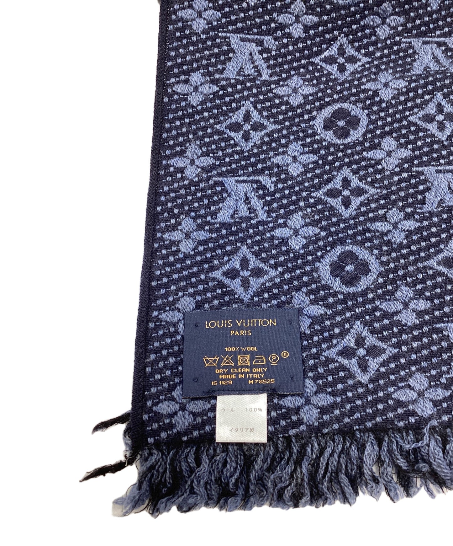 [Pre-owned] LOUIS VUITTON Echalp Monogram Classic Blue Marline Scarf Stole M78525