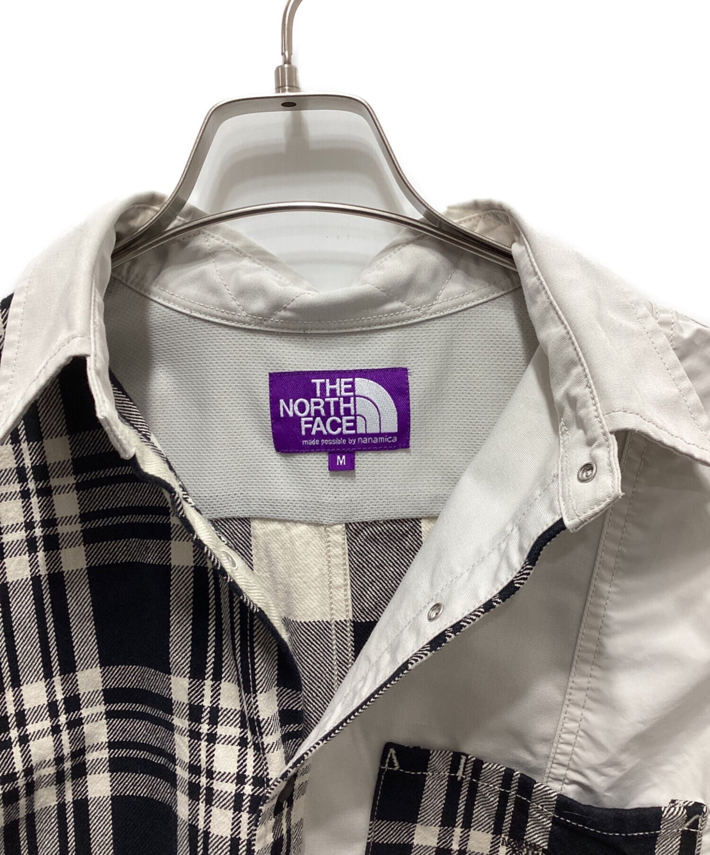 [Pre-owned] THE NORTHFACE PURPLELABEL Plaid Patchwork Shirt/Patchwork Shirt