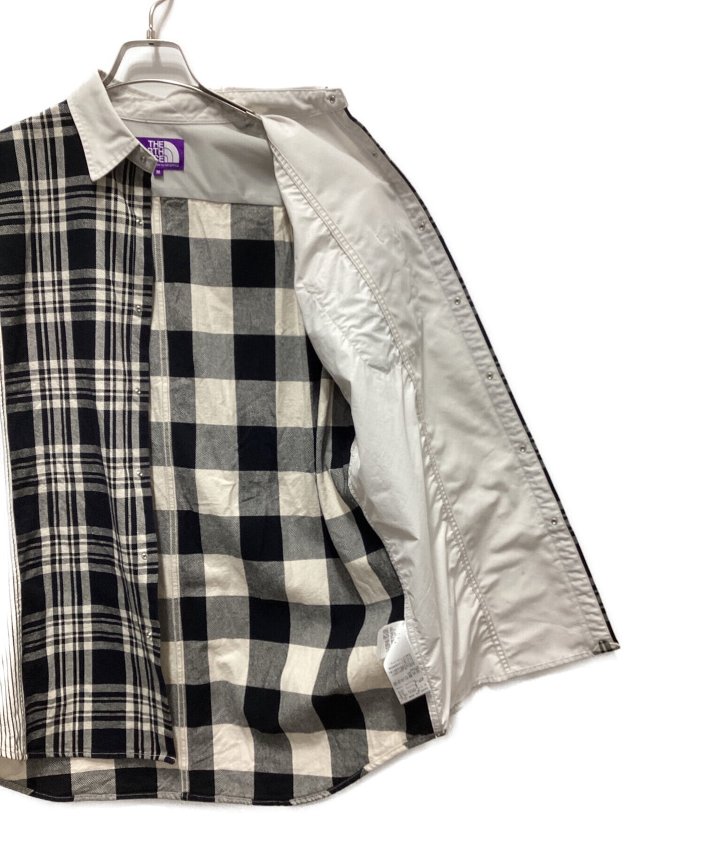 [Pre-owned] THE NORTHFACE PURPLELABEL Plaid Patchwork Shirt/Patchwork Shirt