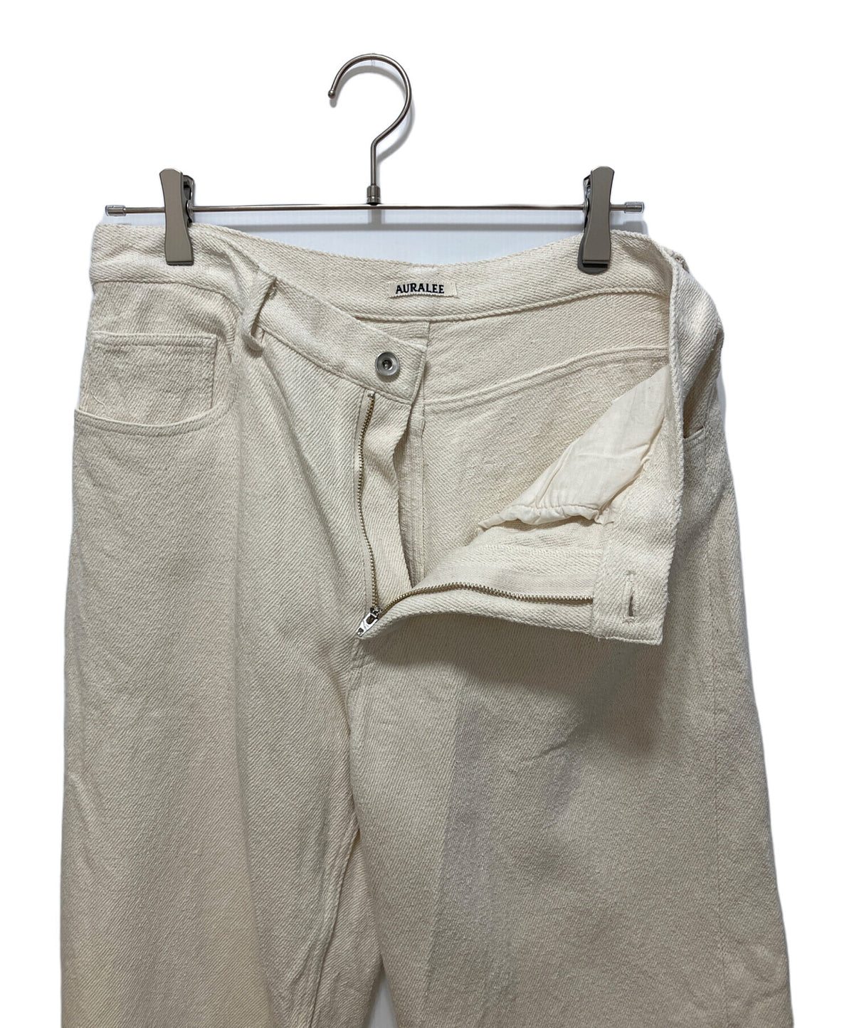 [Pre-owned] AURALEE SILK NEP DENIM 5-POCKET WIDE SHORTS A26SP02SD
