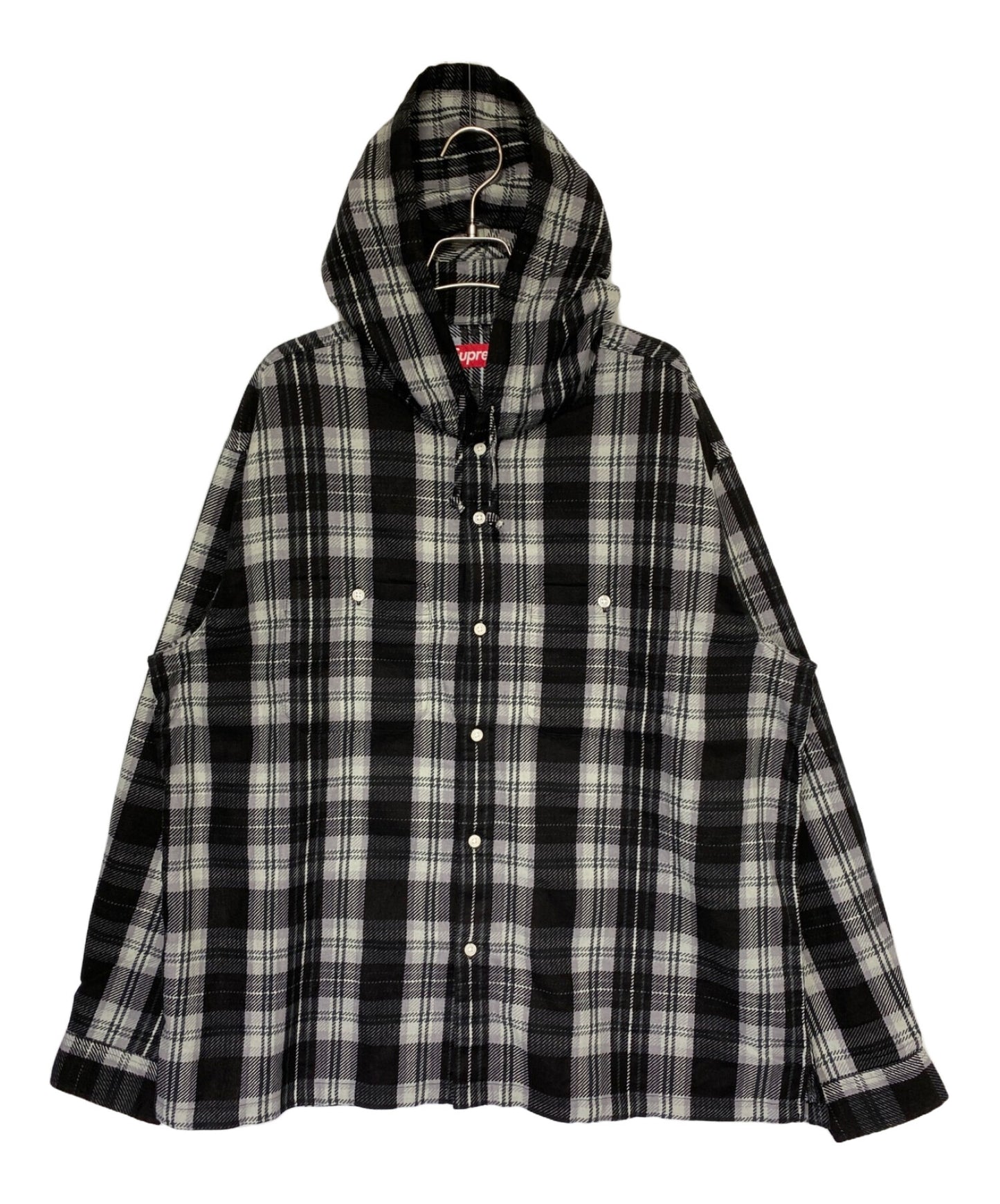 [Pre-owned] SUPREME Printed Hooded Flannel Shirt