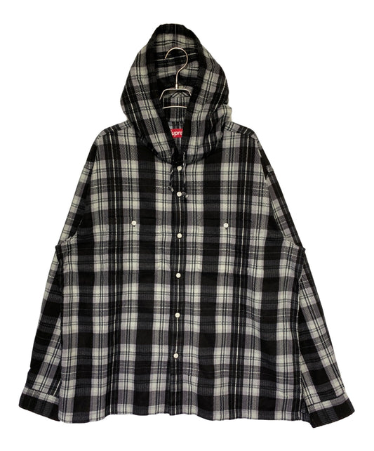 [Pre-owned] SUPREME Printed Hooded Flannel Shirt