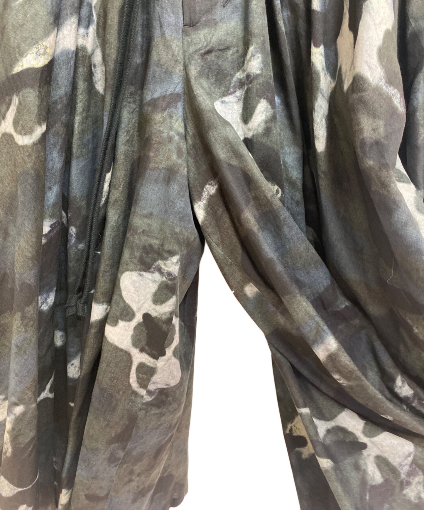 [Pre-owned] GROUND Y 24SS Camouflage Pattern Viyella Circle Pants GS-P07-201