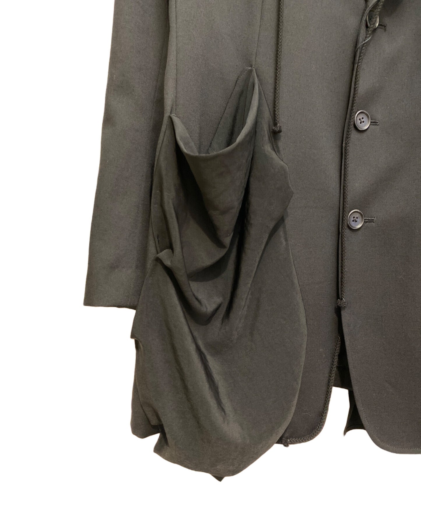 [Pre-owned] Yohji Yamamoto pour homme WOOL GABARDINE LEFT SIDE DRAPED JACKET HJ-J59-100-2