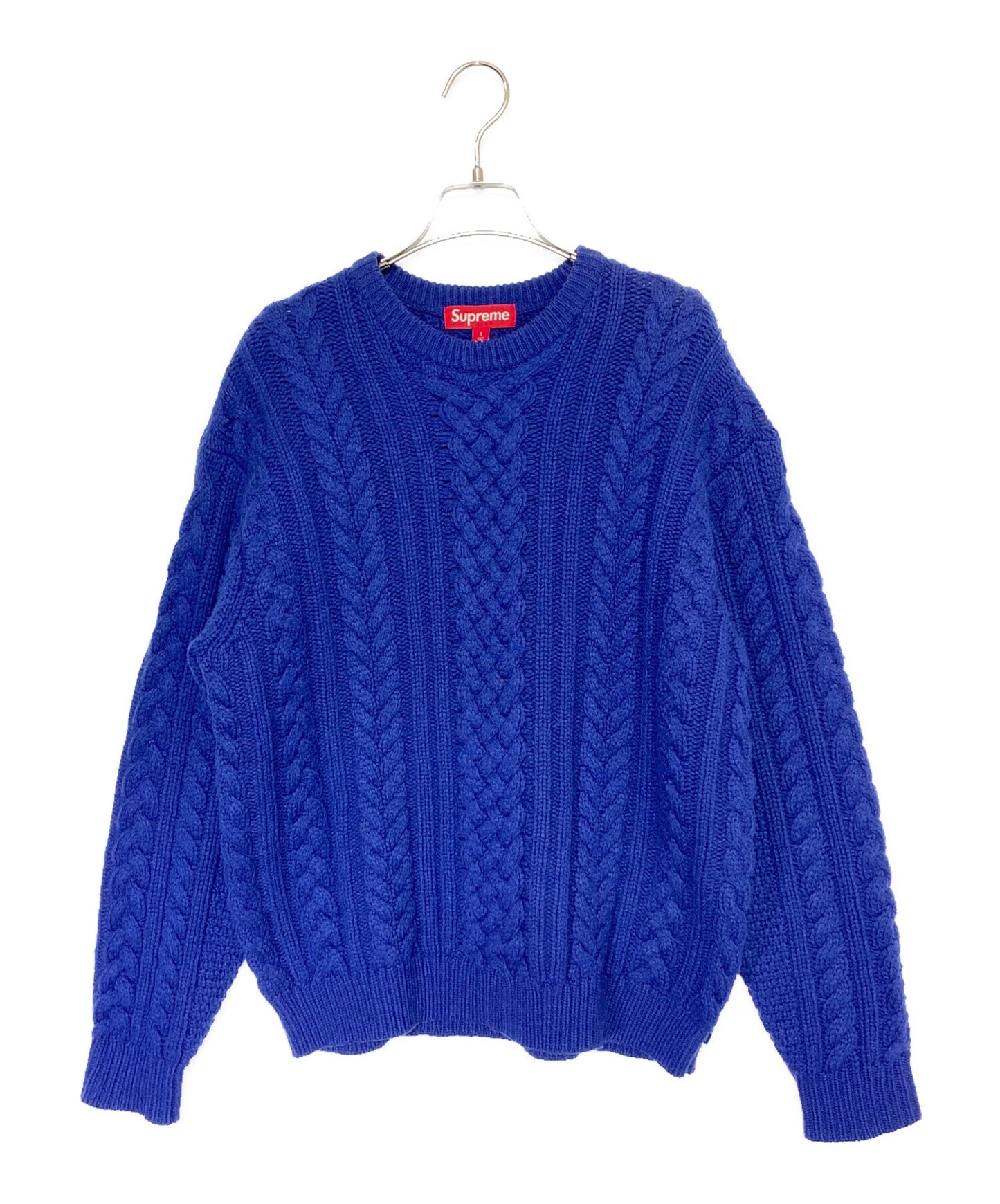 [Pre-owned] SUPREME Applique Cable Knit Sweater