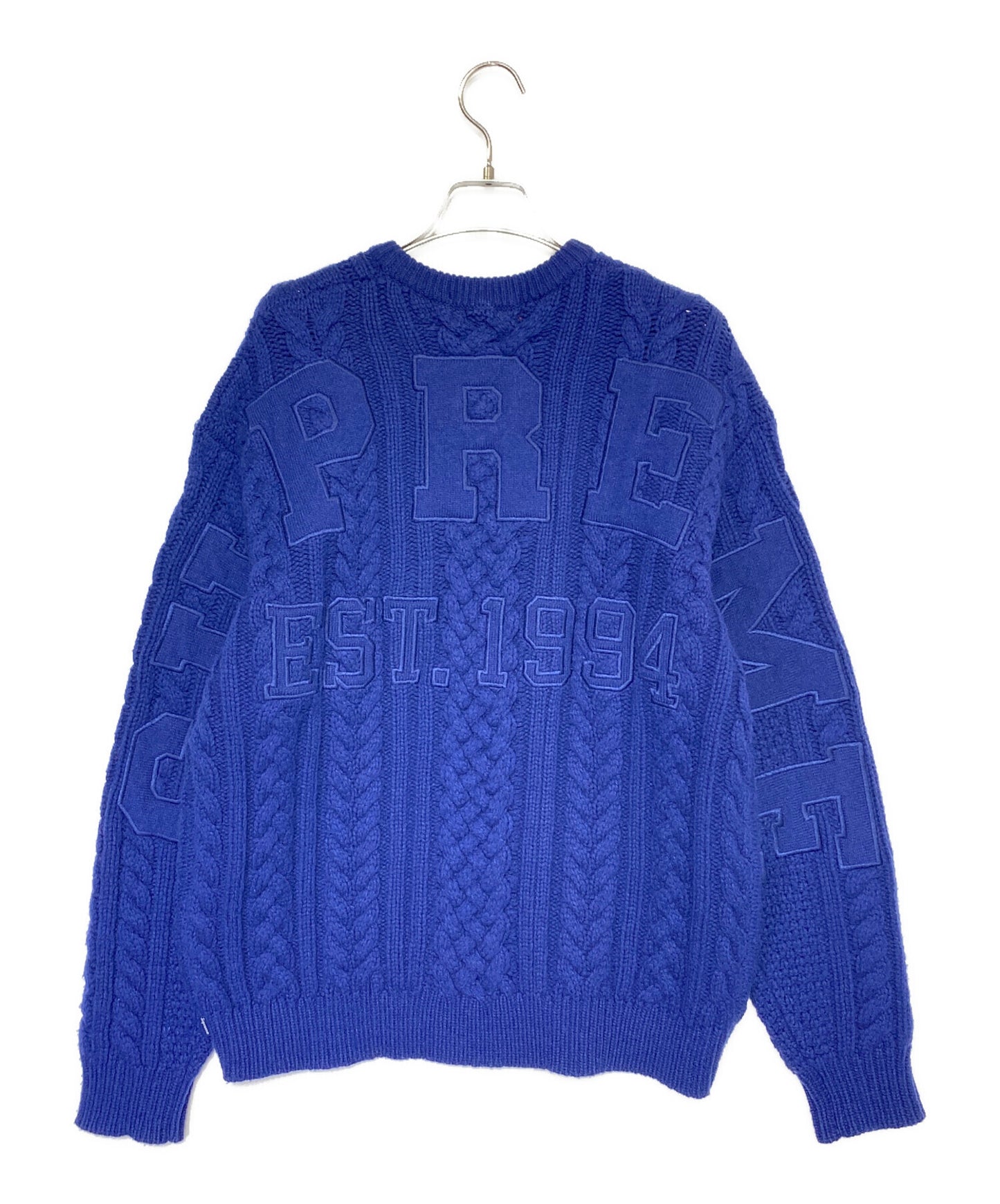 [Pre-owned] SUPREME Applique Cable Knit Sweater