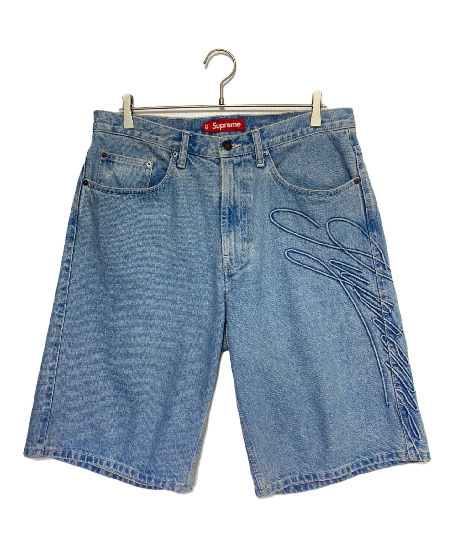 [Pre-owned] SUPREME Script Baggy Denim Short ( Script Baggy Denim Shorts )
