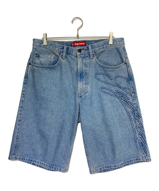 [Pre-owned] SUPREME Script Baggy Denim Short ( Script Baggy Denim Shorts )