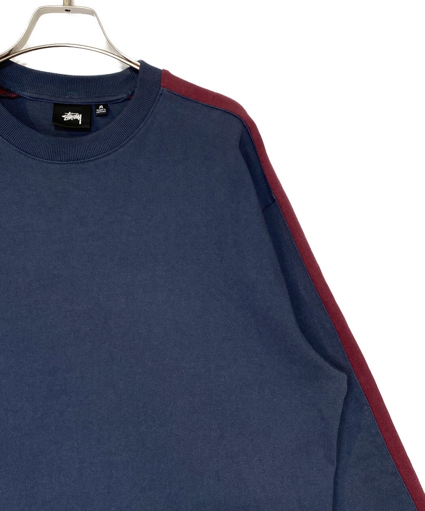 [Pre-owned] stussy CONTRAST SLEEVE CREW BLACK 1140354