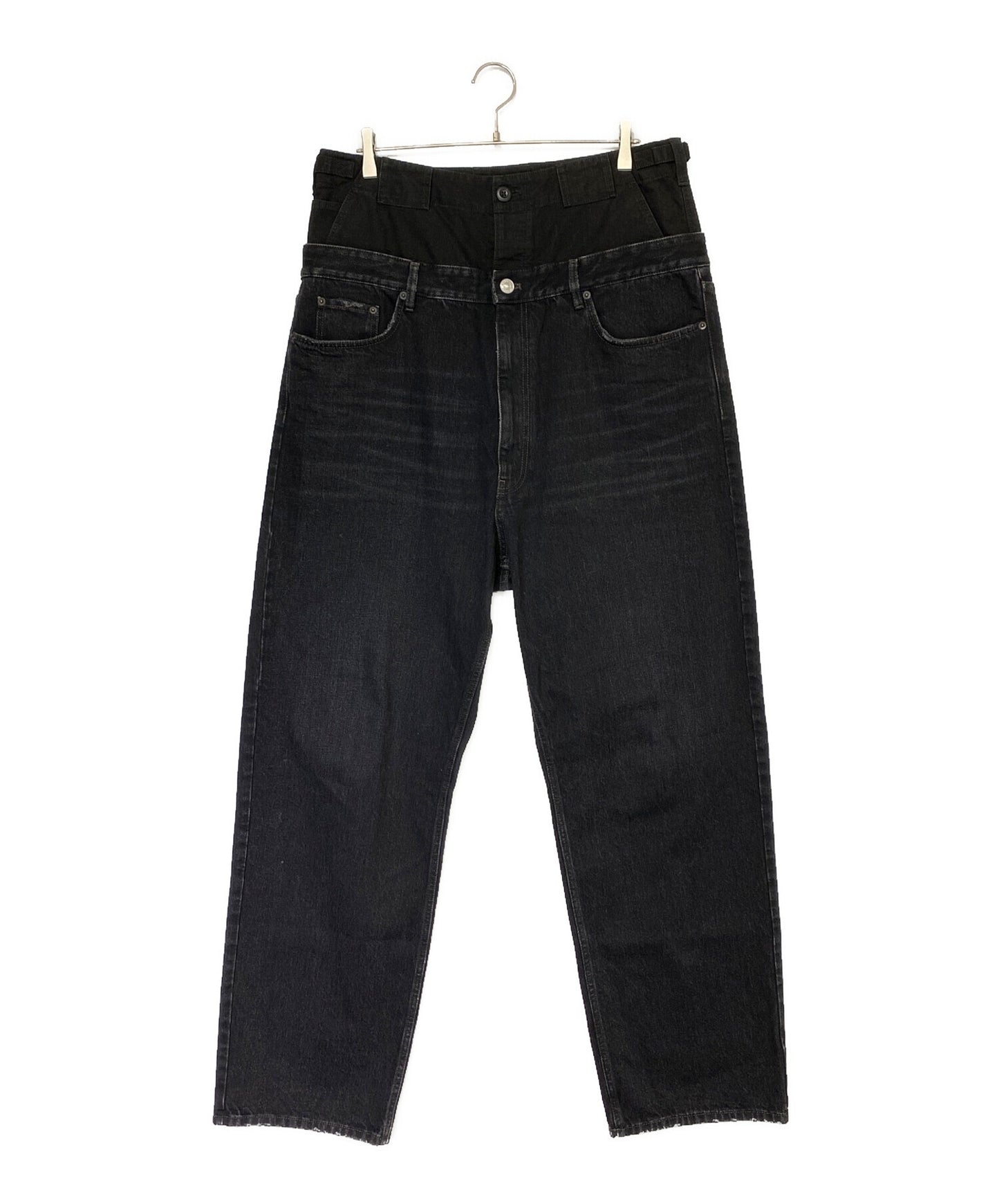[Pre-owned] BALENCIAGA Layered Wide Denim Pants 661609 TBP47