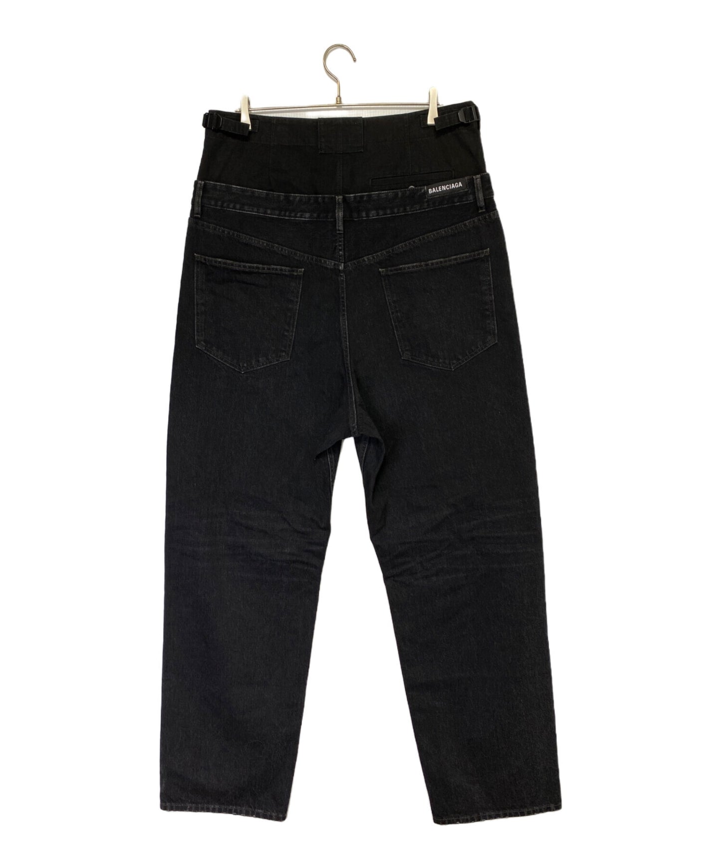 [Pre-owned] BALENCIAGA Layered Wide Denim Pants 661609 TBP47