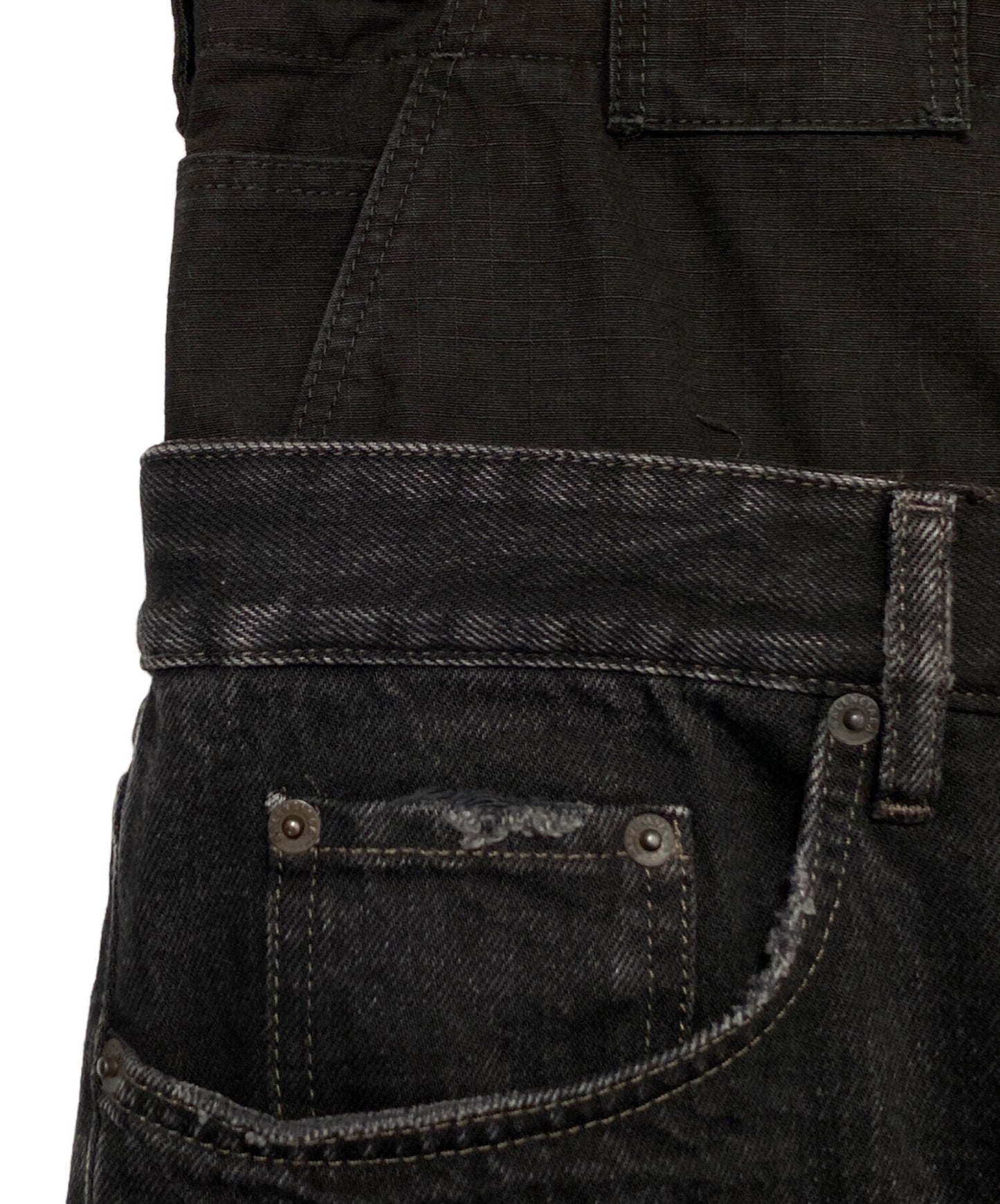 [Pre-owned] BALENCIAGA Layered Wide Denim Pants 661609 TBP47