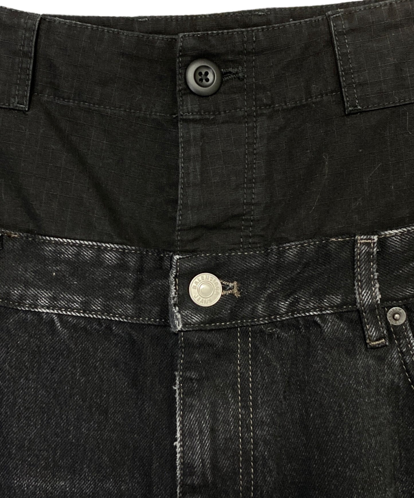 [Pre-owned] BALENCIAGA Layered Wide Denim Pants 661609 TBP47