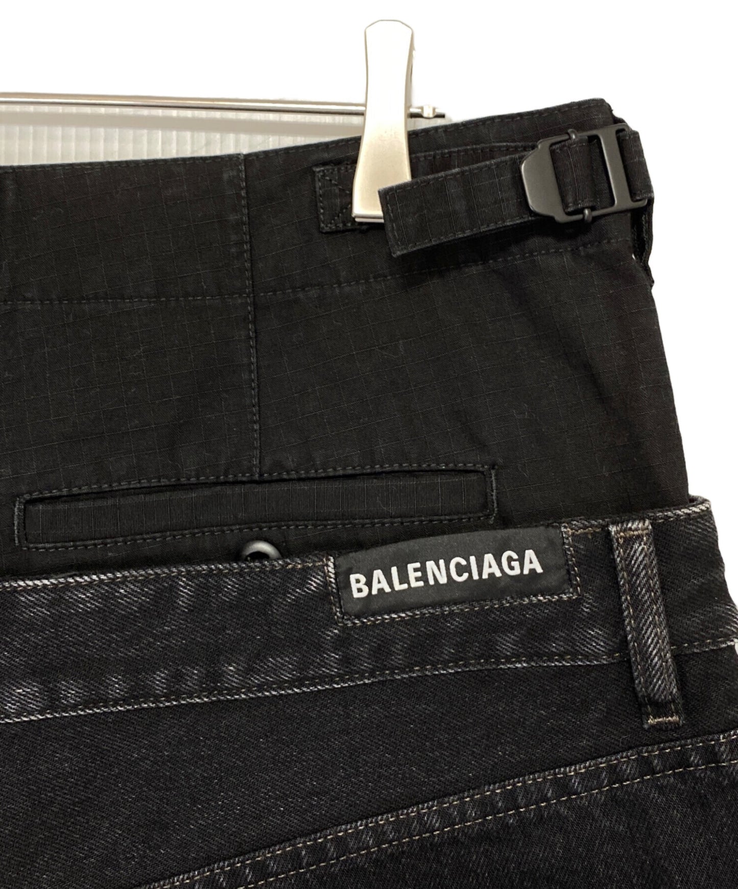 [Pre-owned] BALENCIAGA Layered Wide Denim Pants 661609 TBP47