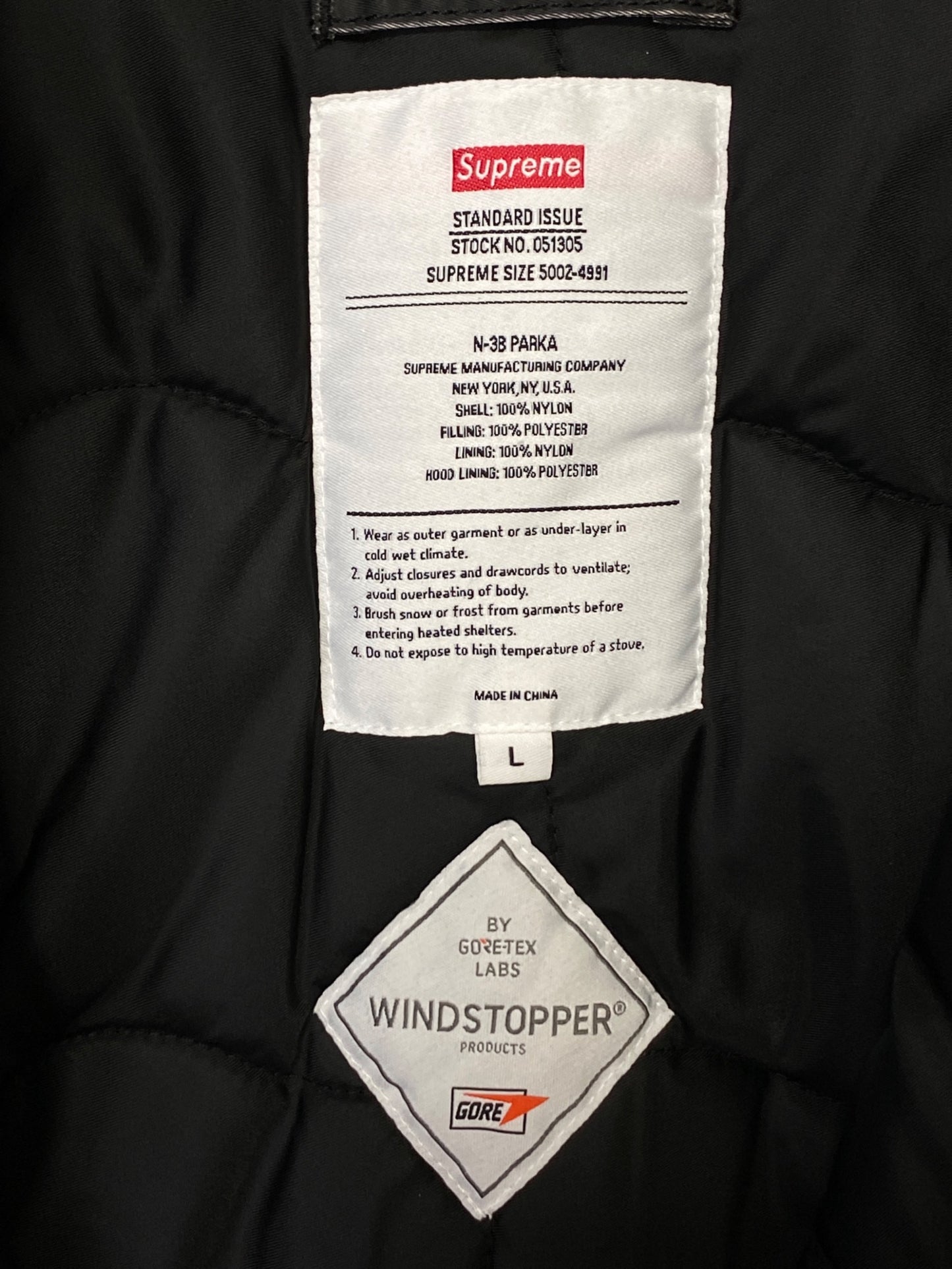 [Pre-owned] SUPREME Washed Flight Satin N-3B Parka
