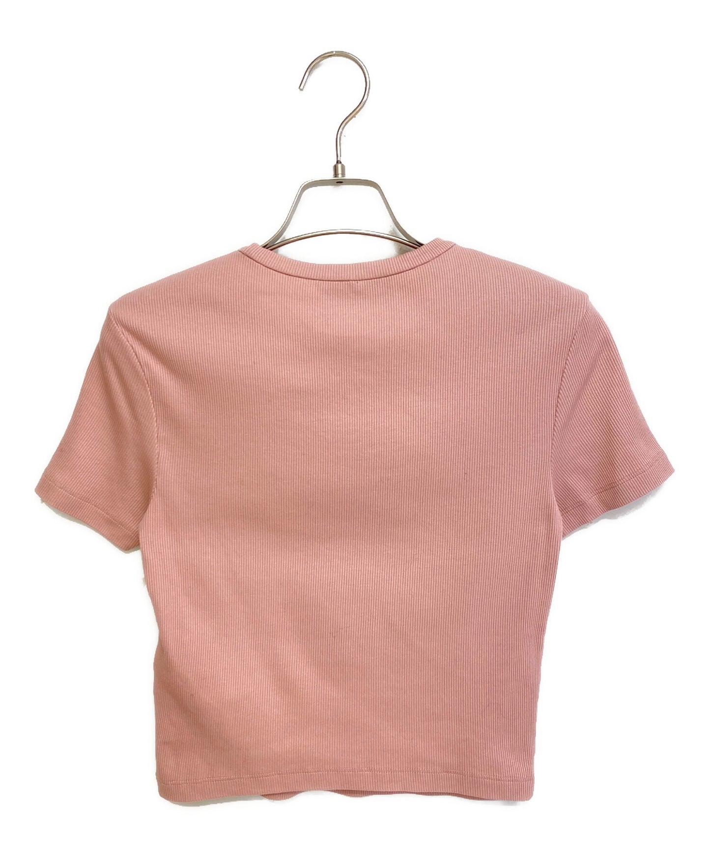 [Pre-owned] FENDI Logo Embroidery Cropped Rib T-Shirt FS8110 ANQM