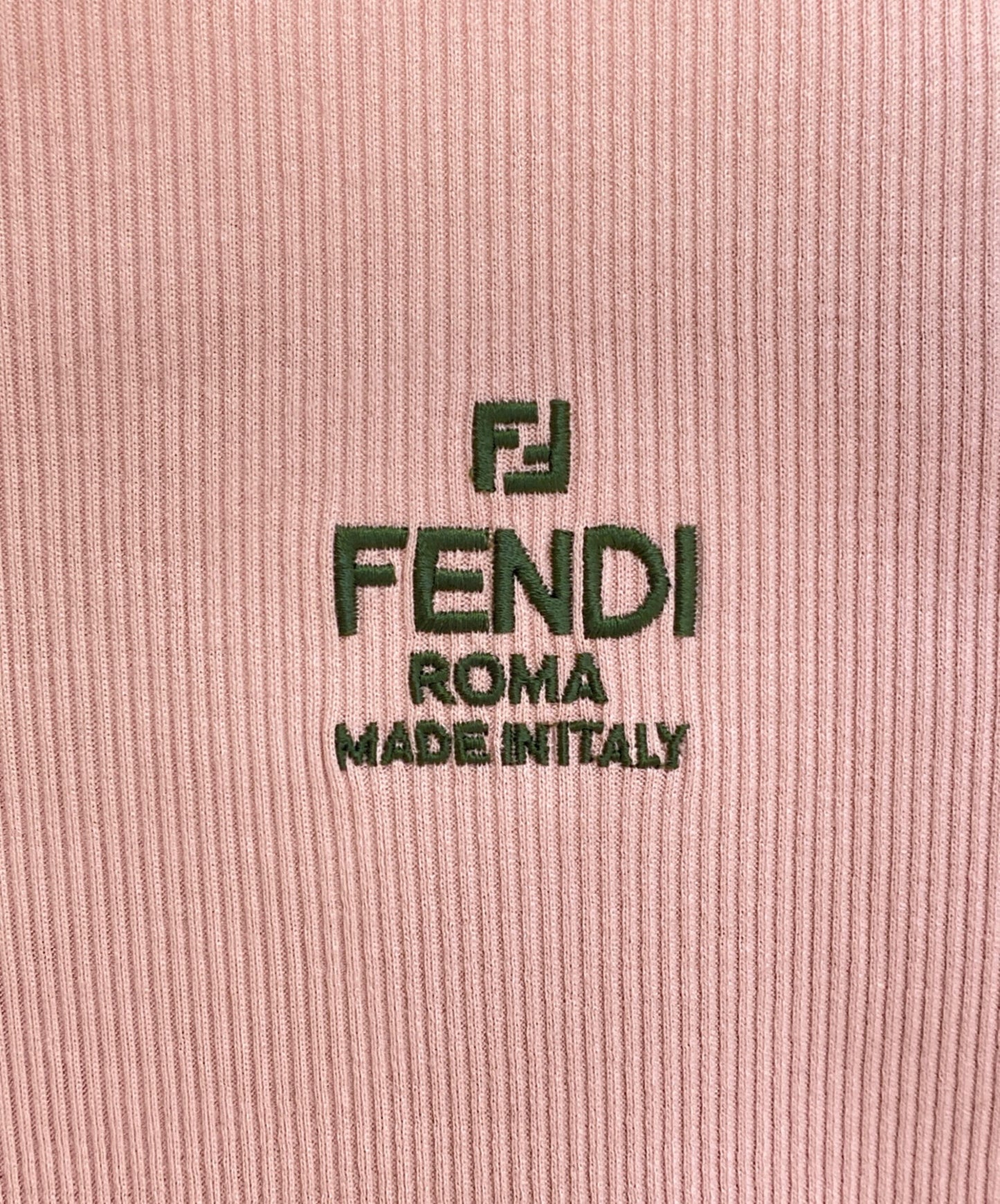 [Pre-owned] FENDI Logo Embroidery Cropped Rib T-Shirt FS8110 ANQM
