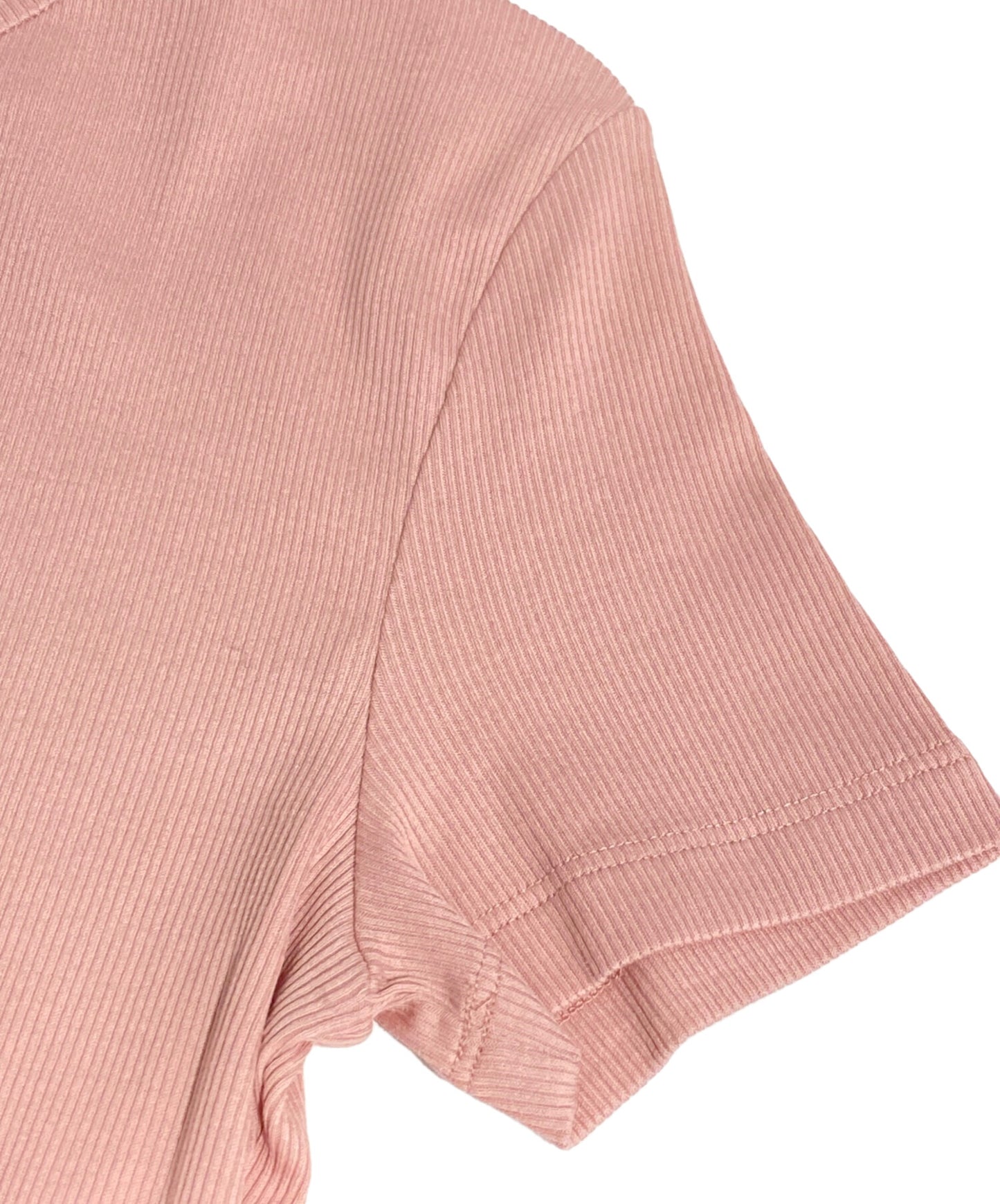 [Pre-owned] FENDI Logo Embroidery Cropped Rib T-Shirt FS8110 ANQM