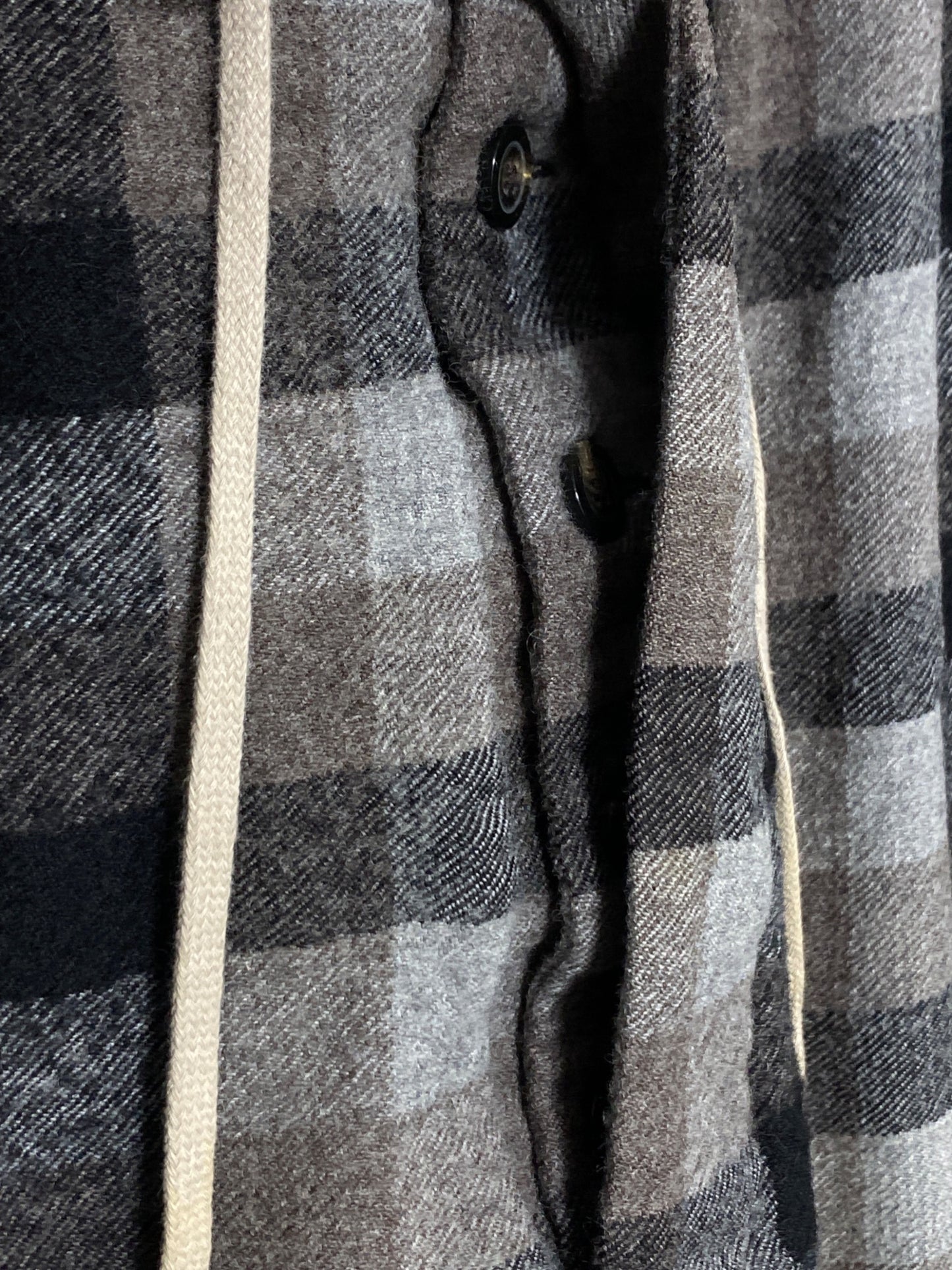 [Pre-owned] RICK OWENS Black Plaid Drawstring Cropped Trousers RU19F4381-WSP