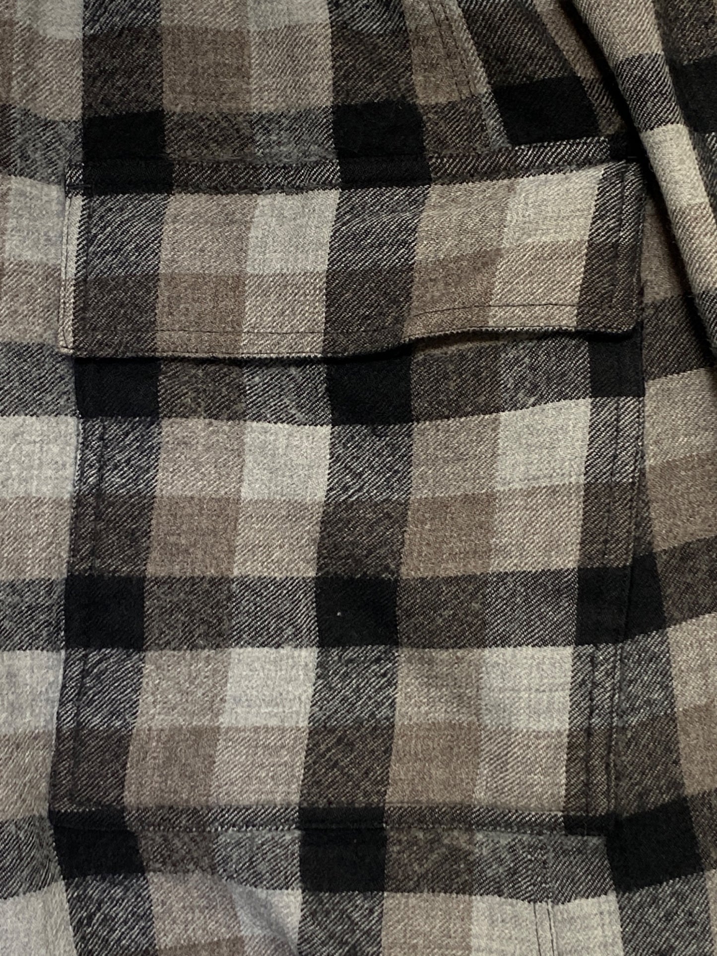 [Pre-owned] RICK OWENS Black Plaid Drawstring Cropped Trousers RU19F4381-WSP