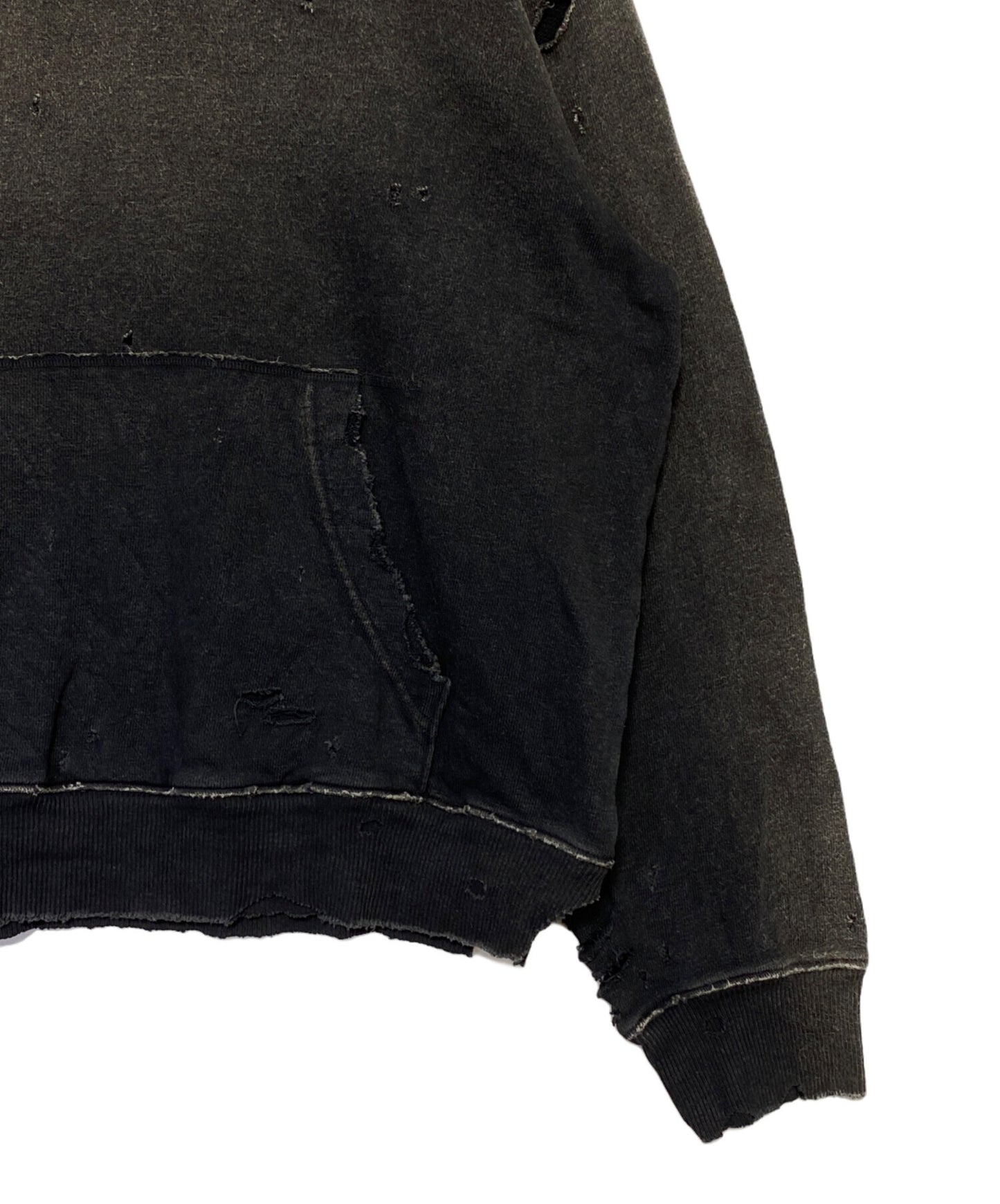 [Pre-owned] KAPITAL Lined Fur Thriller Damage Hooded Sweatshirt (Studded Remake) K2411LC136