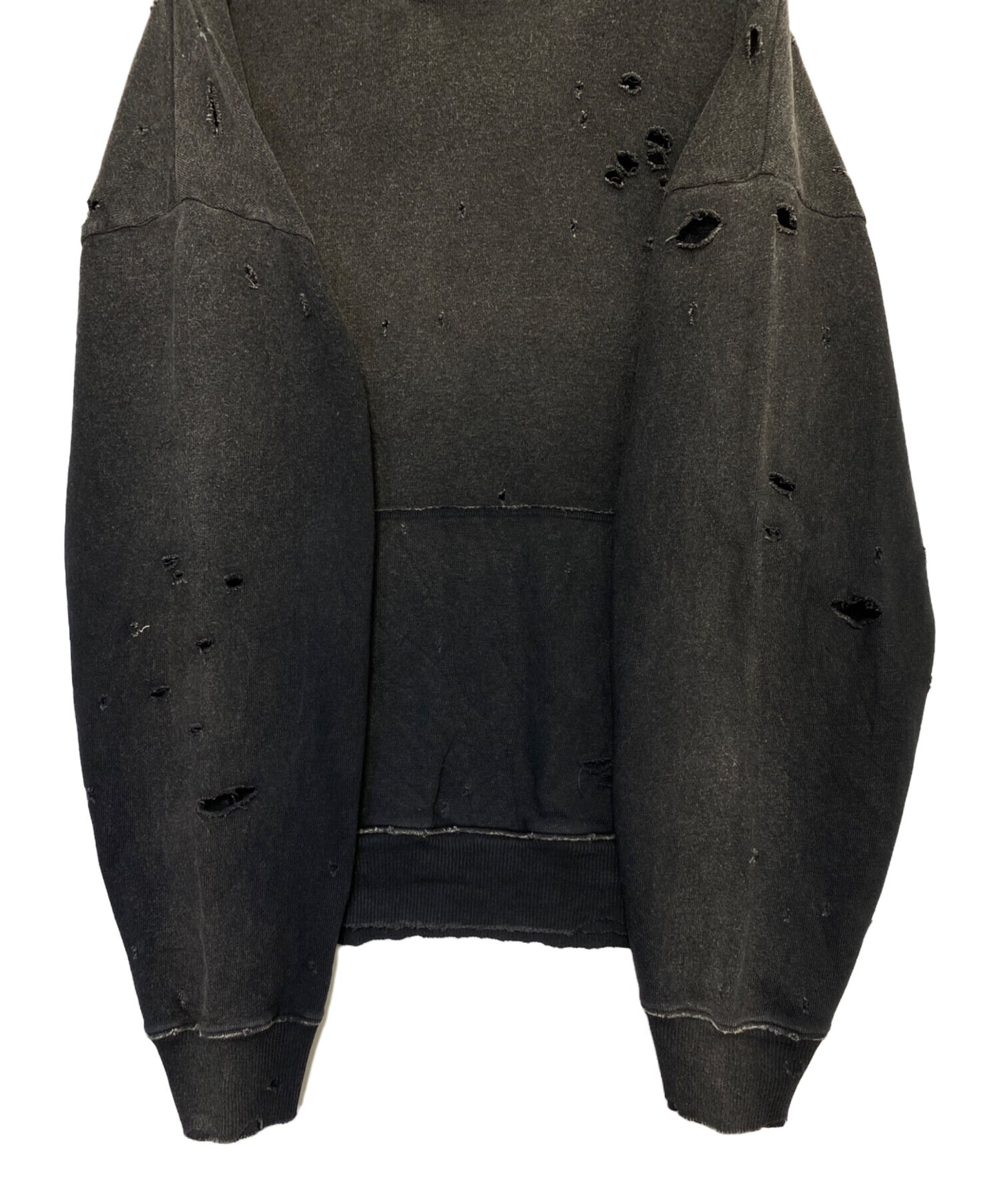 [Pre-owned] KAPITAL Lined Fur Thriller Damage Hooded Sweatshirt (Studded Remake) K2411LC136