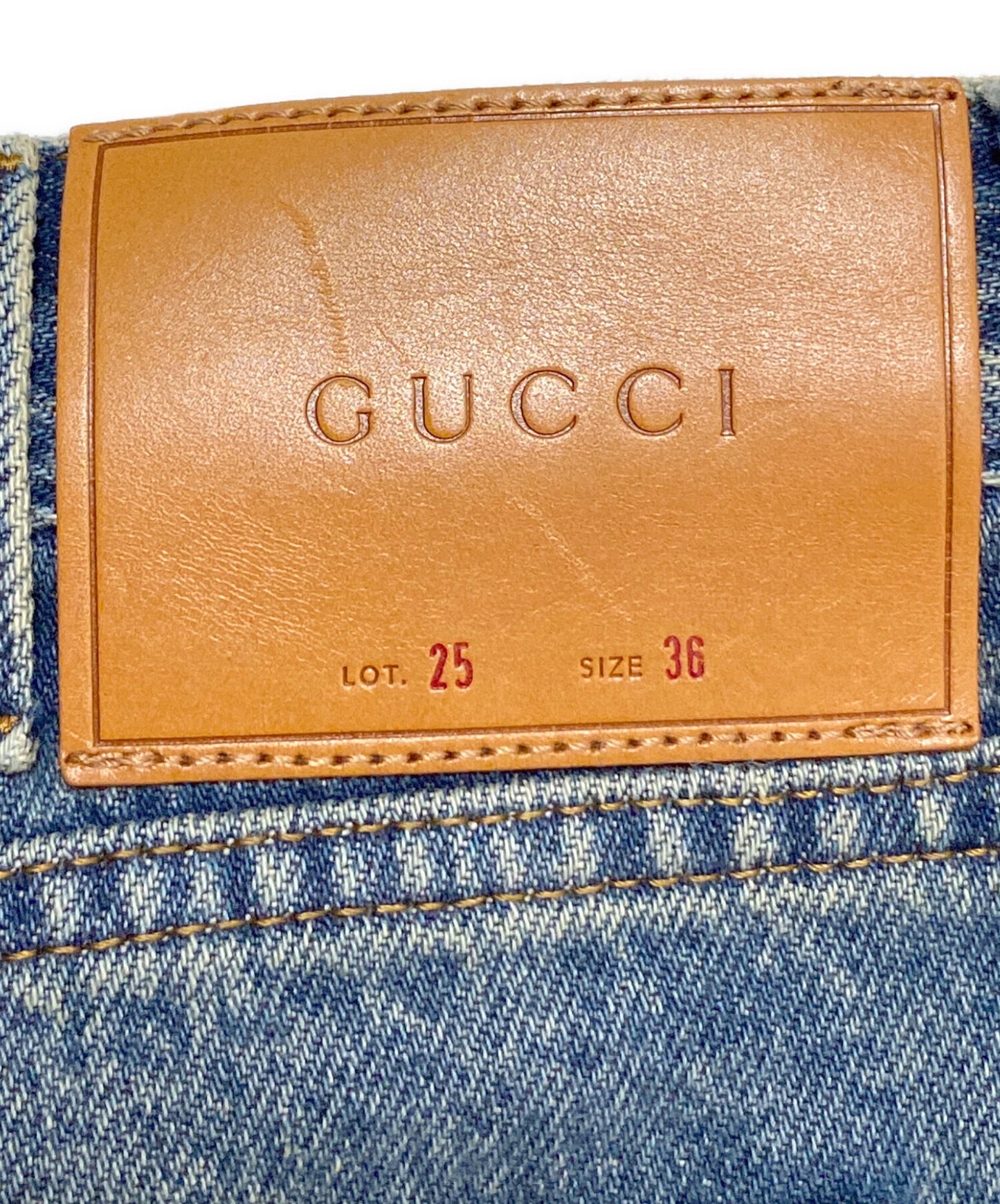 [Pre-owned] GUCCI Embroidery denim pants 452544 XR425