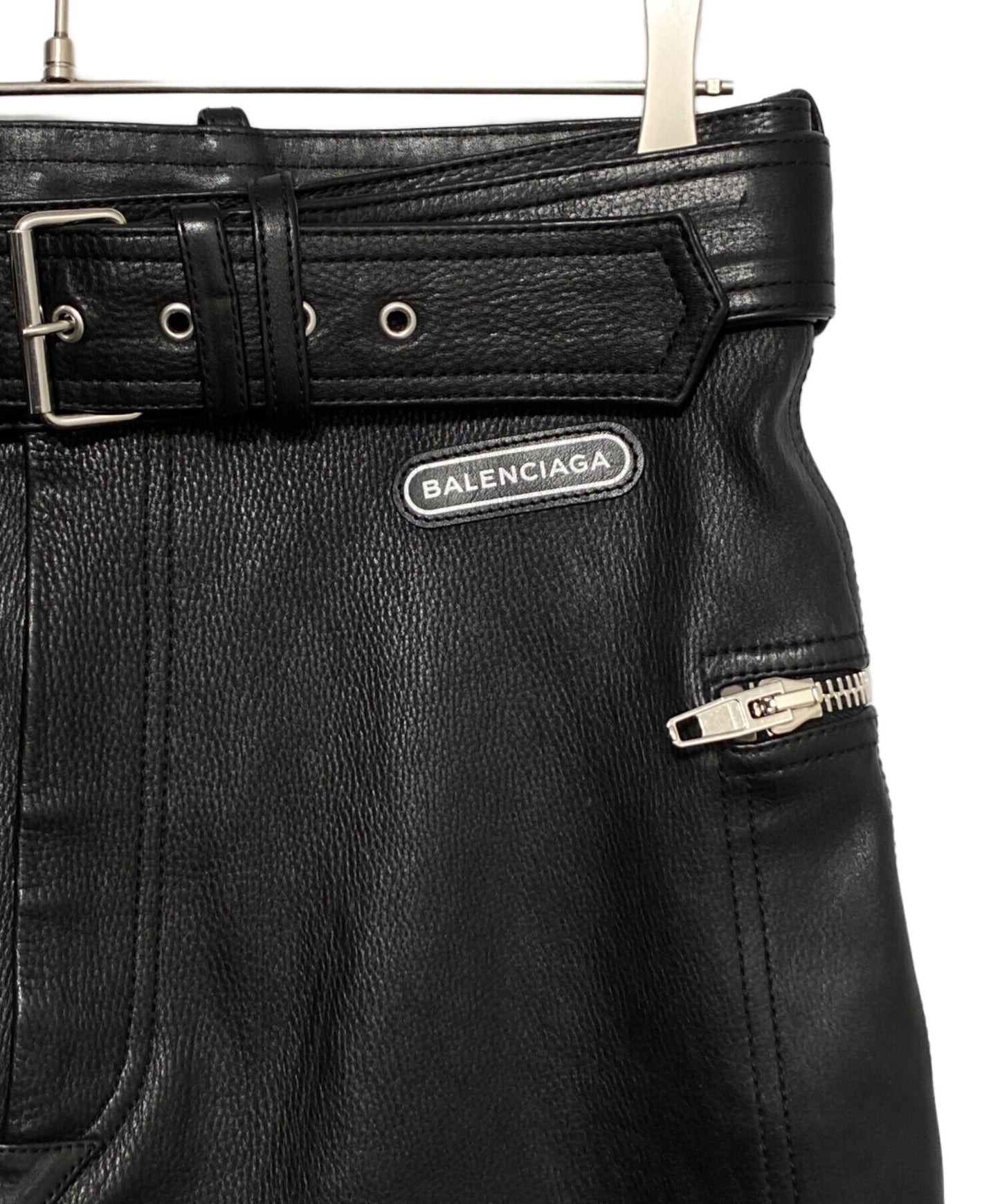 [Pre-owned] BALENCIAGA Leather biker pants 470171 TVH05