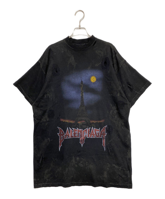[Pre-owned] BALENCIAGA Paris Moon Oversized Tee 739023 TOVE4