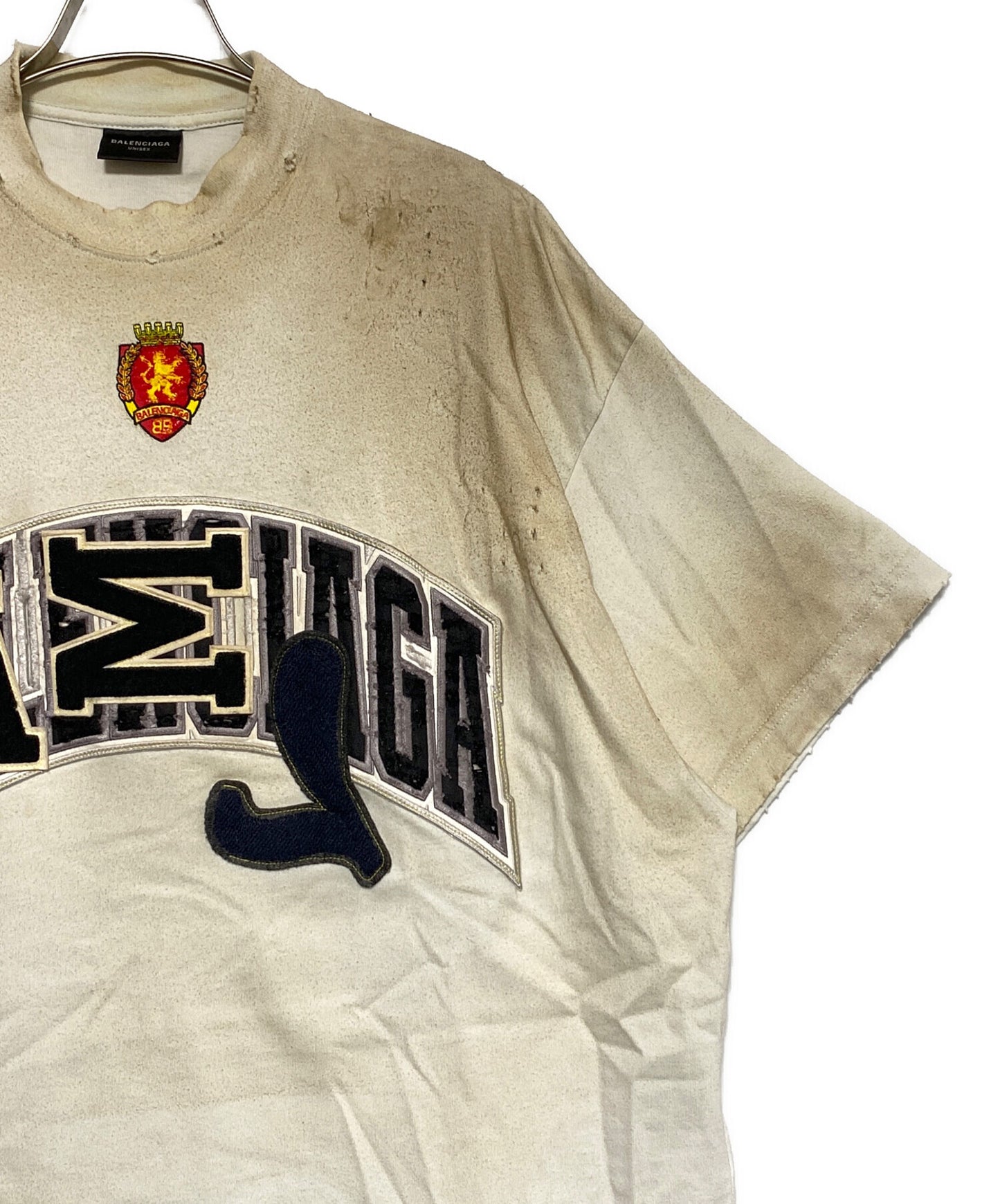 [Pre-owned] BALENCIAGA Crushed Dust Finished Wappen T-Shirt 739028 TOVN2