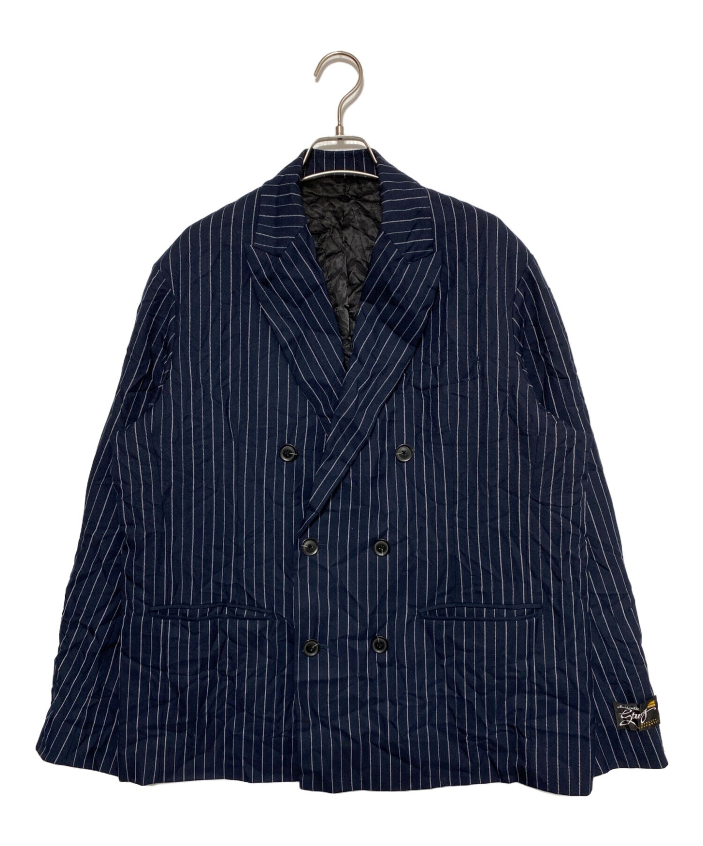 [Pre-owned] stussy DOUBLE-BREASTED BLAZER WRINKLED STRIPE