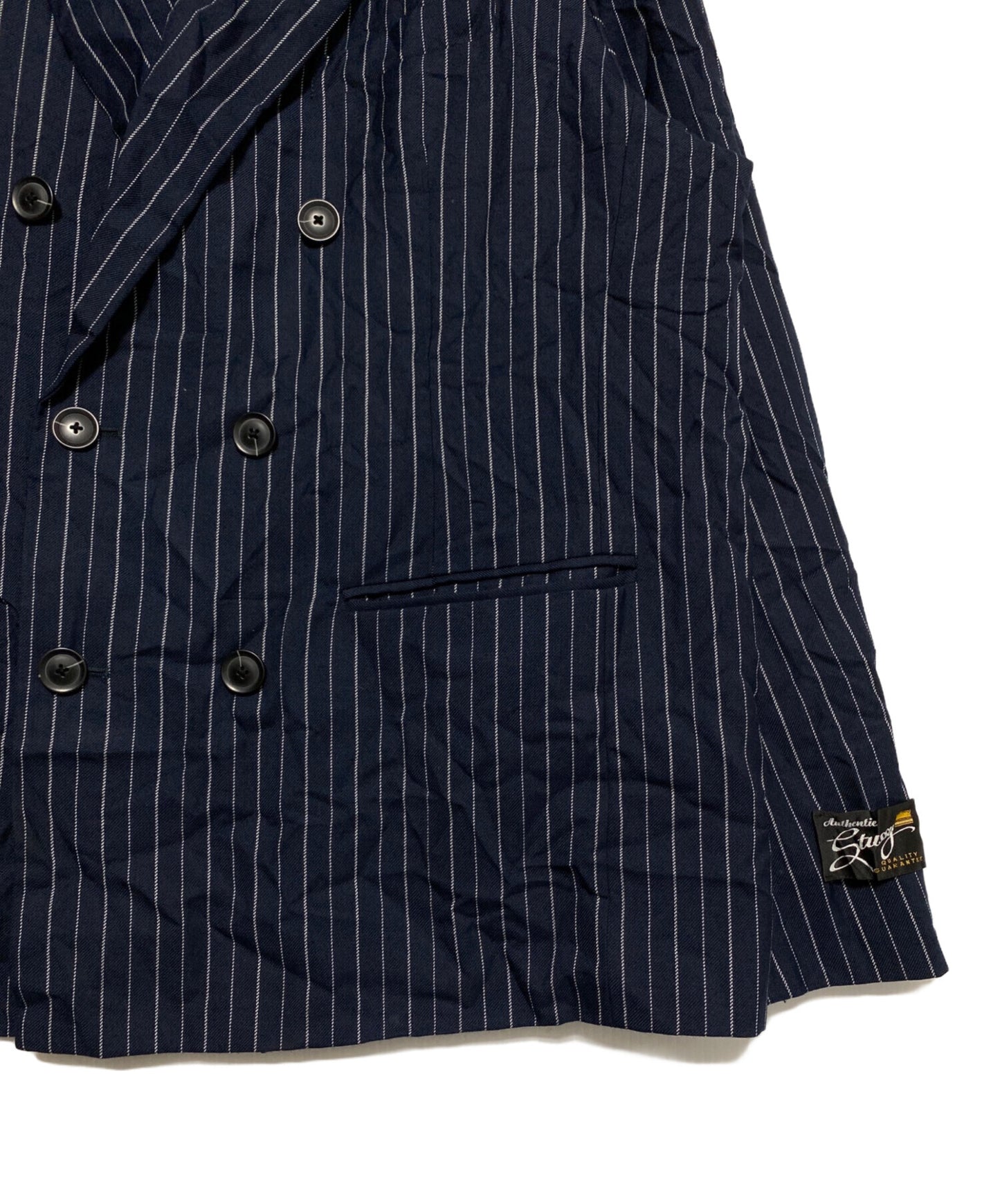[Pre-owned] stussy DOUBLE-BREASTED BLAZER WRINKLED STRIPE